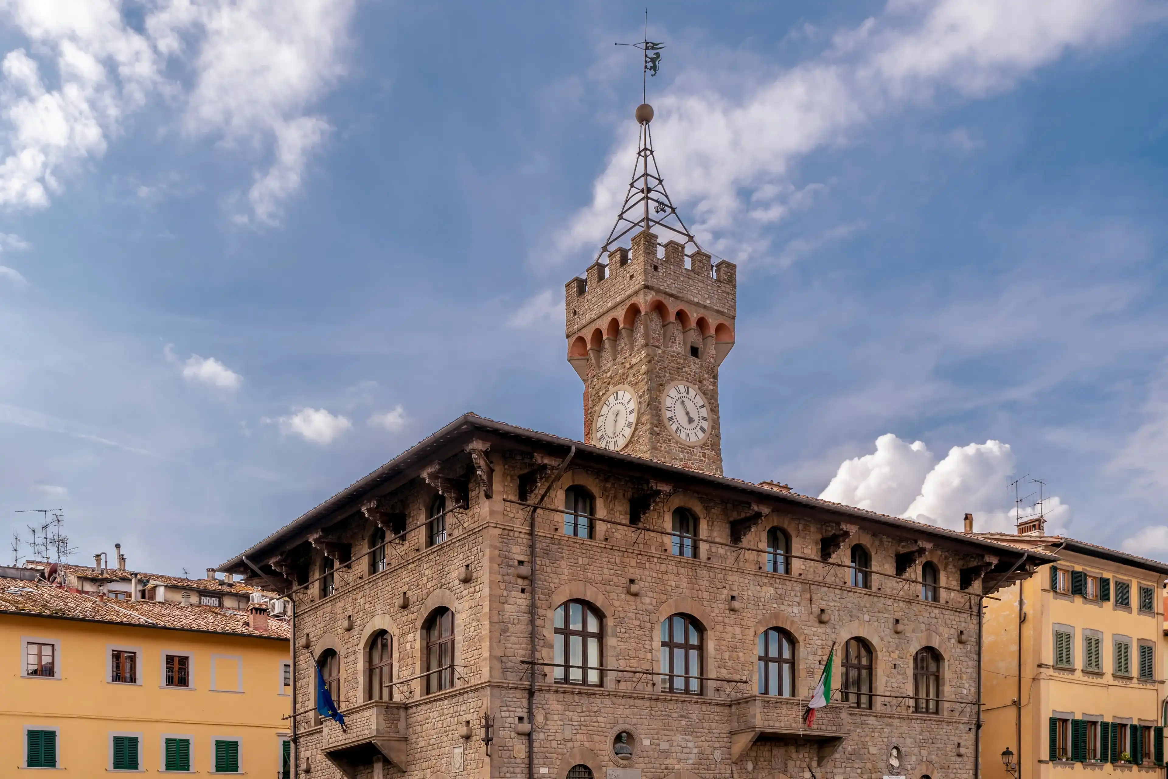 A view of the Palazzo Pretorio in the historic center of Figline Valdarno, Florence, Italy A view of the Palazzo Pretorio in the historic center of Figline Valdarno, Florence, Italy