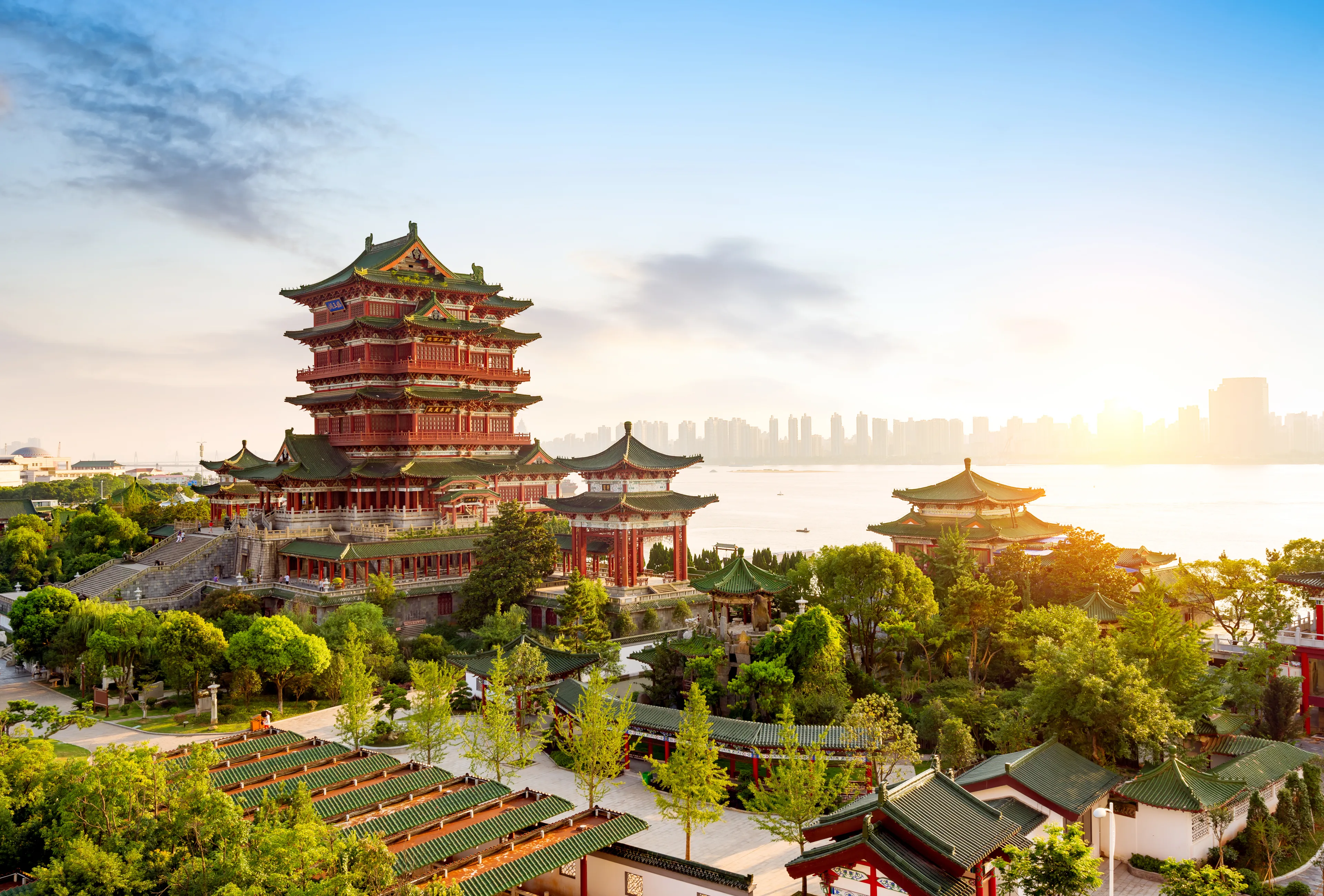 Tengwang Pavilion,Nanchang,traditional, ancient Chinese architecture, made of wood.