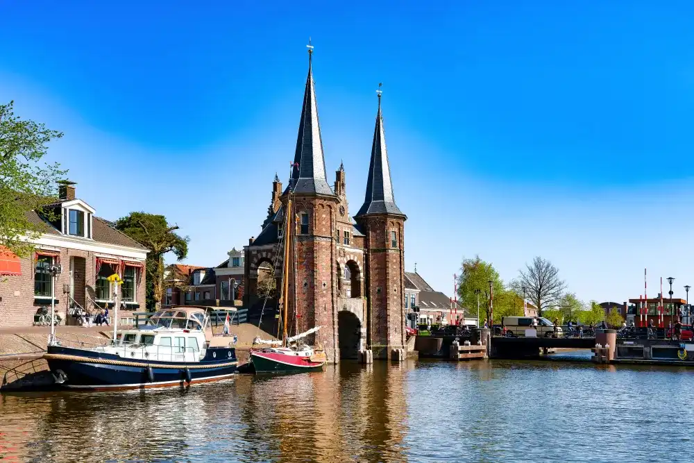 The harbor and boats in Sneek, Sneek is the main village in sailing history in Netherlands The harbor and boats in Sneek, Sneek is the main village in sailing history in Netherlands