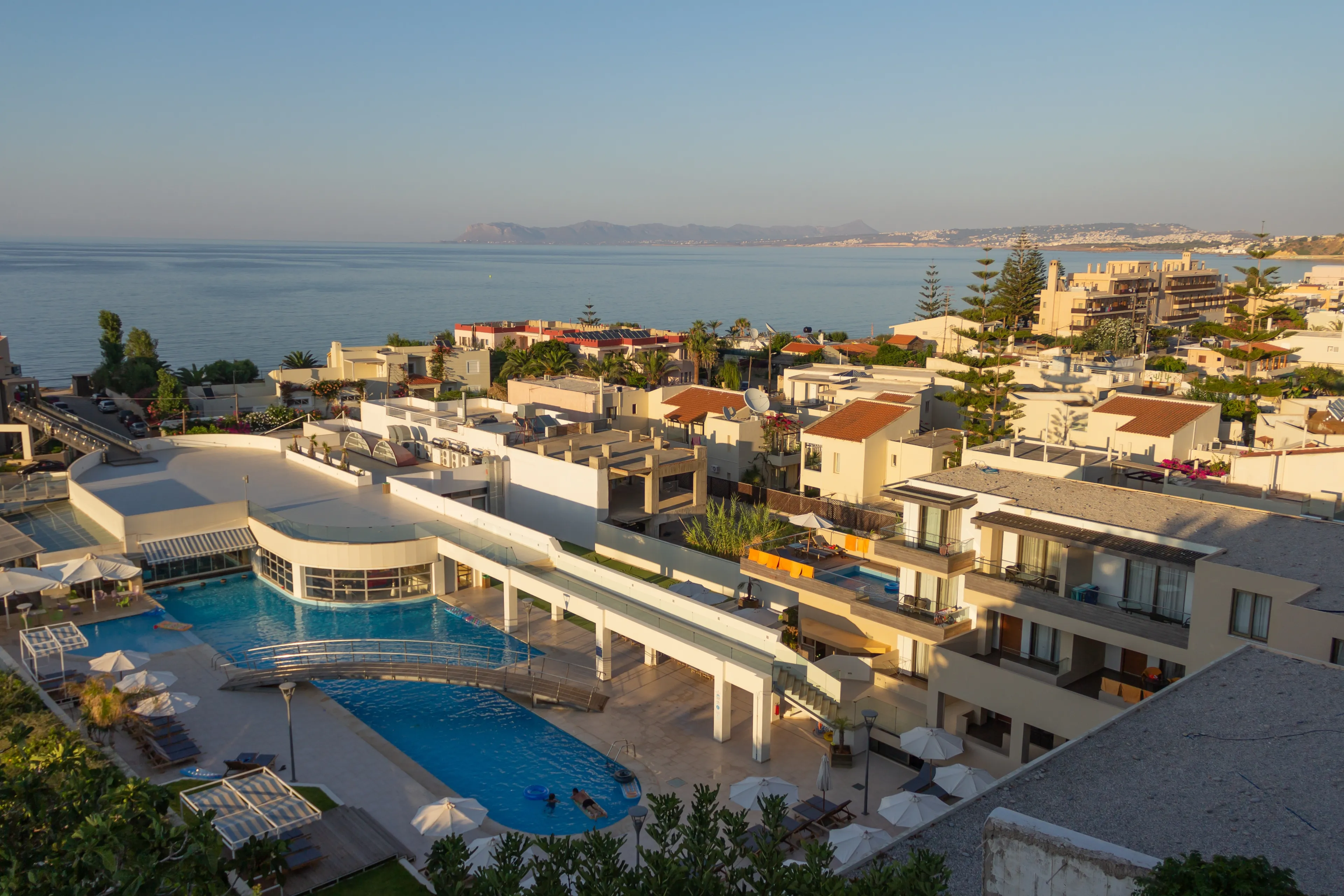 Morning view of Agia Marina, Crete, Greece