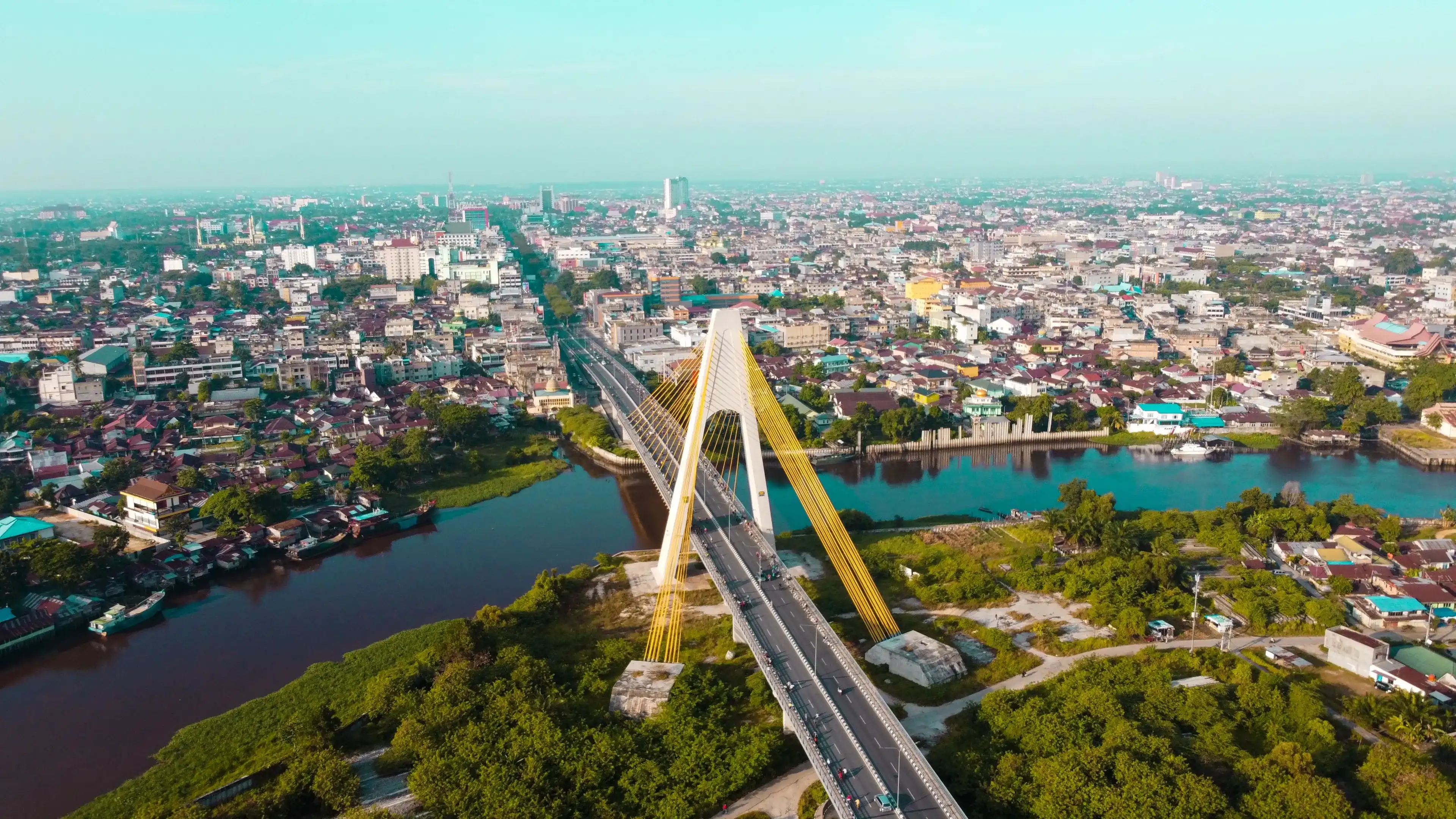 Pekanbaru, Indonesia – July 23, 2022: one of the bridges in Pekanbaru, Riau Province, Indonesia on July 5, 2020. Pekanbaru, Indonesia – July 23, 2022: one of the bridges in Pekanbaru, Riau Province, Indonesia on July 5, 2020.
