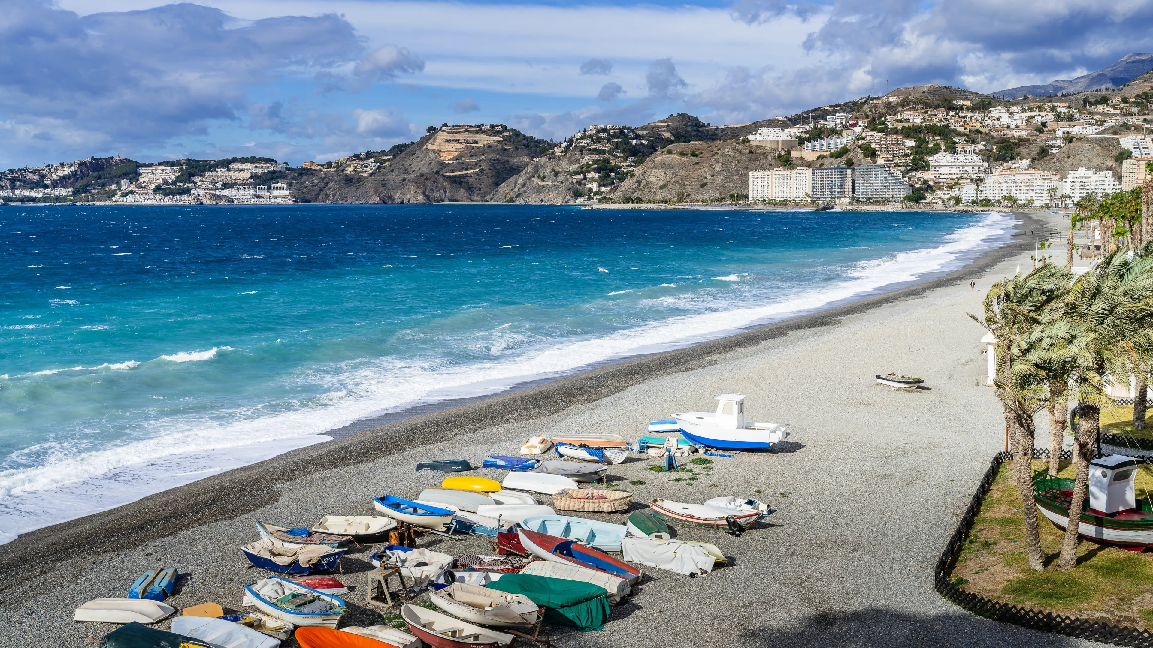 Almunecar, Spain, February 10, 2024. View of the city of Almunecar, Granada, Andalucia, in Spain