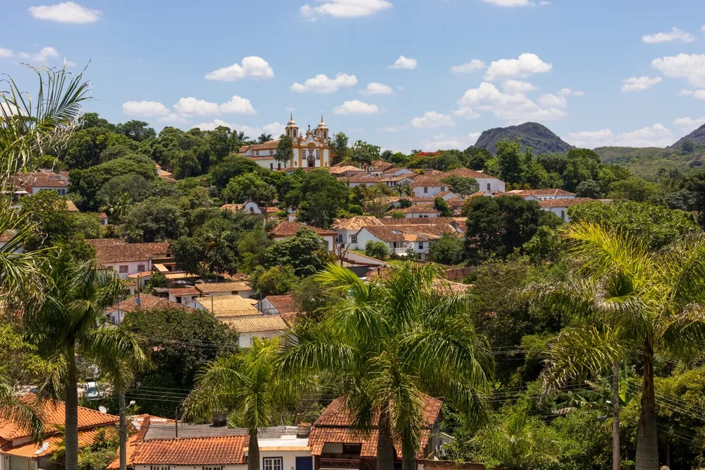 Tiradentes - Minas Gerais - Brasil - NOV 11 2023: View of Tiradentes from the São Francisco Lookout
