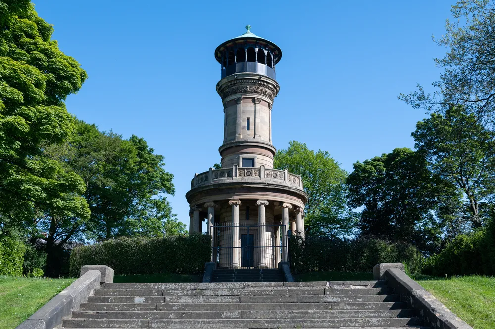 Barnsley, UK - May 30th 2021: Locke Park Tower in Locke Park, Barnsley