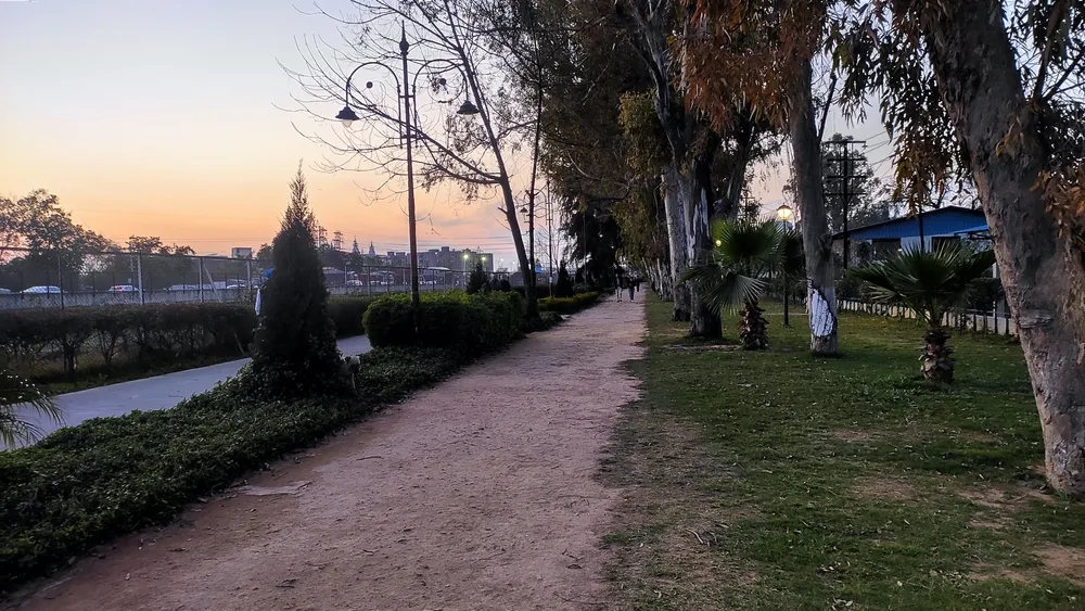 Ludhiana, Punjab, India - February 24, 2024: A view of Sidhwan Fitness Park and Sidhwan canal.