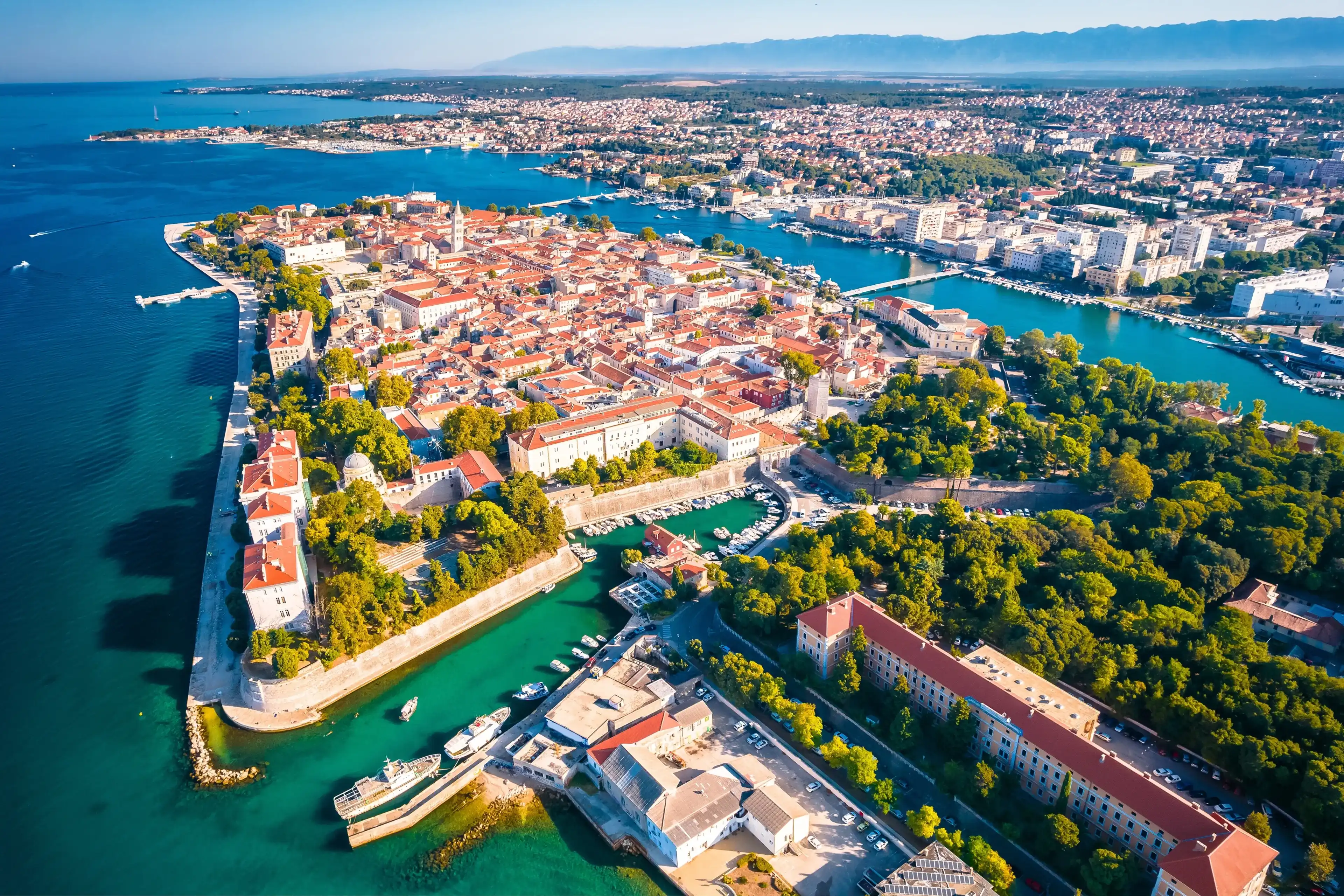 City of Zadar aerial panoramic view, tourist destination in Dalmatia region of Croatia City of Zadar aerial panoramic view, tourist destination in Dalmatia region of Croatia