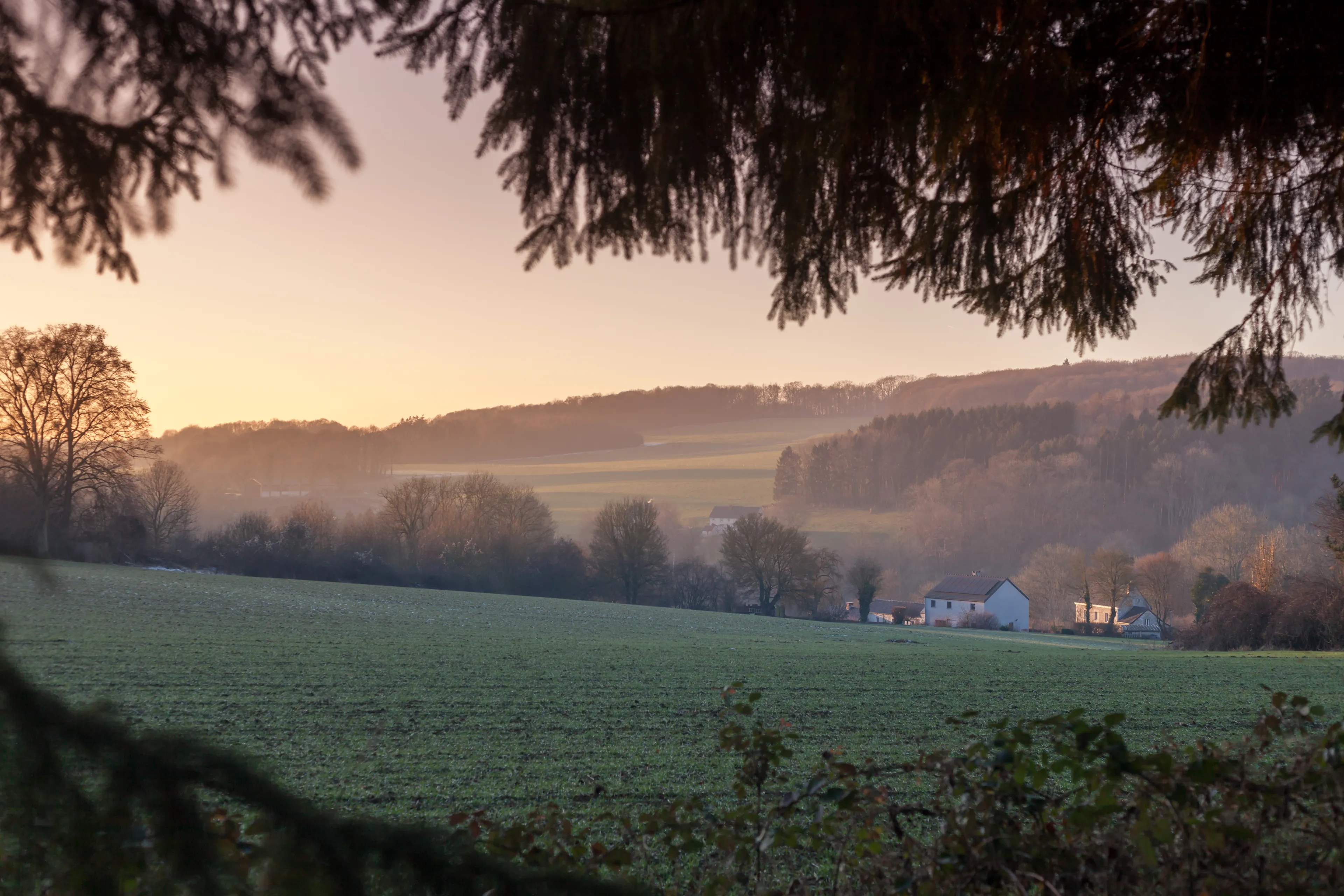 View on the valley around Gesves, in Wallonia, near Namur and the Ardennes