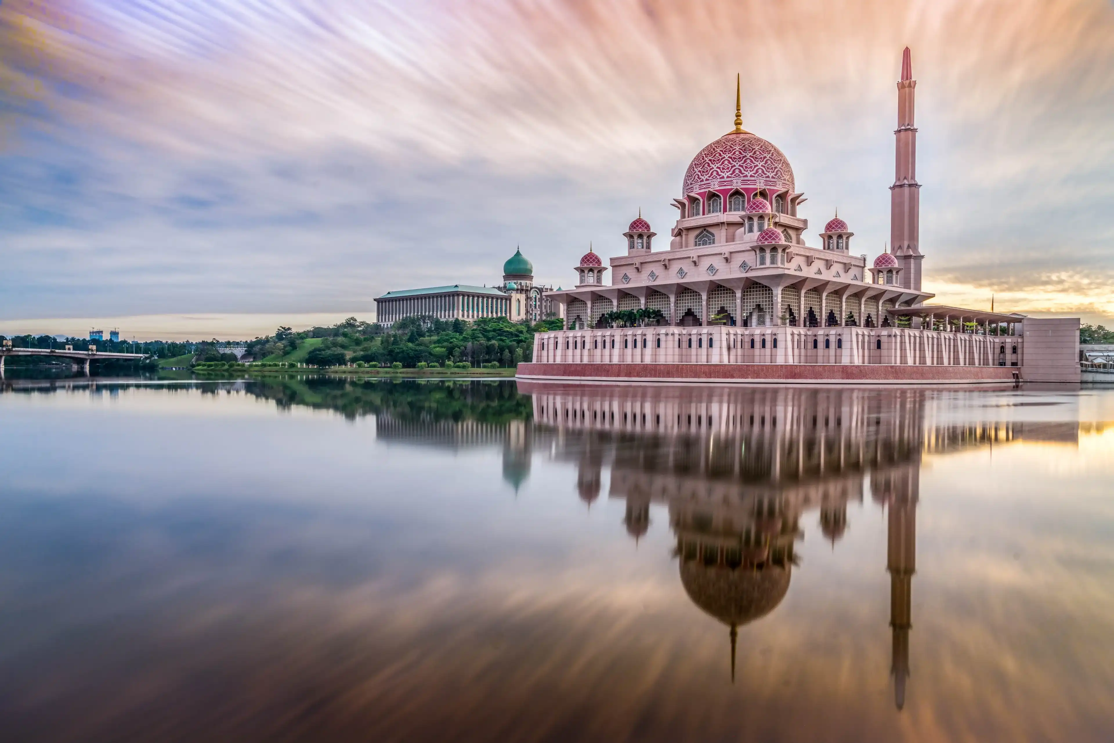 The Putra Mosque is the principal mosque of Putrajaya, Malaysia. It is located next to Perdana Putra which houses the Malaysian Prime Minister's 