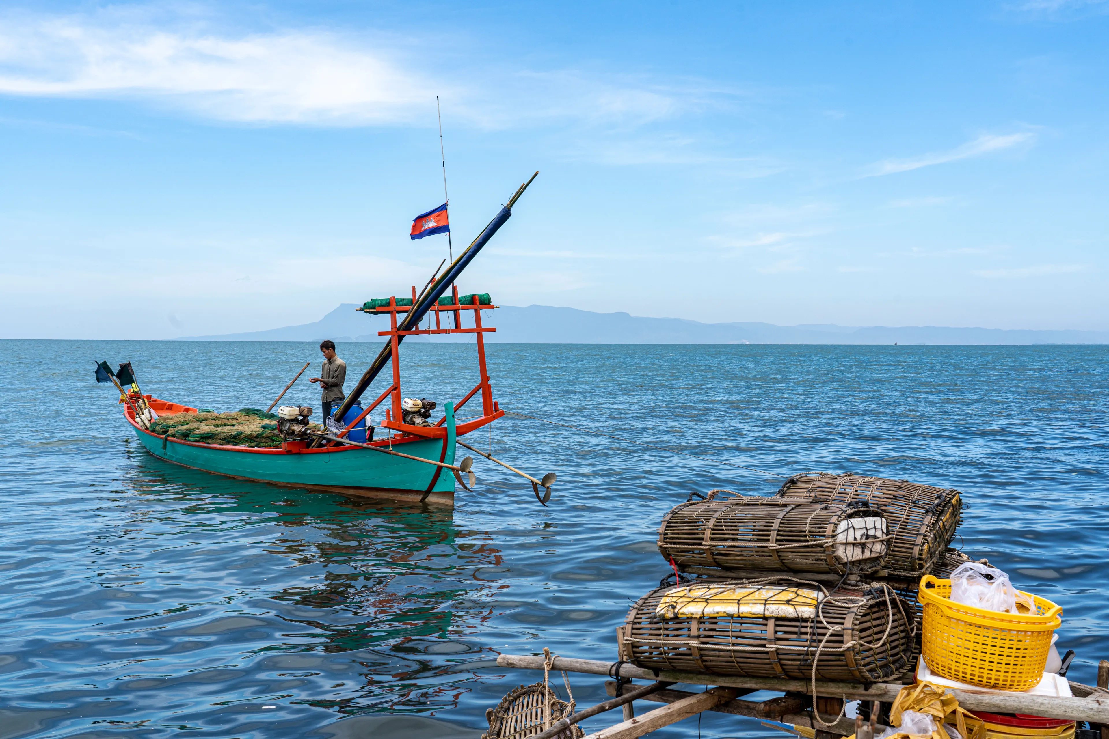 The seaside resort of Kep. Cambodia. 20.11.2019. Krong Kep Province. Crab market. Fisherman