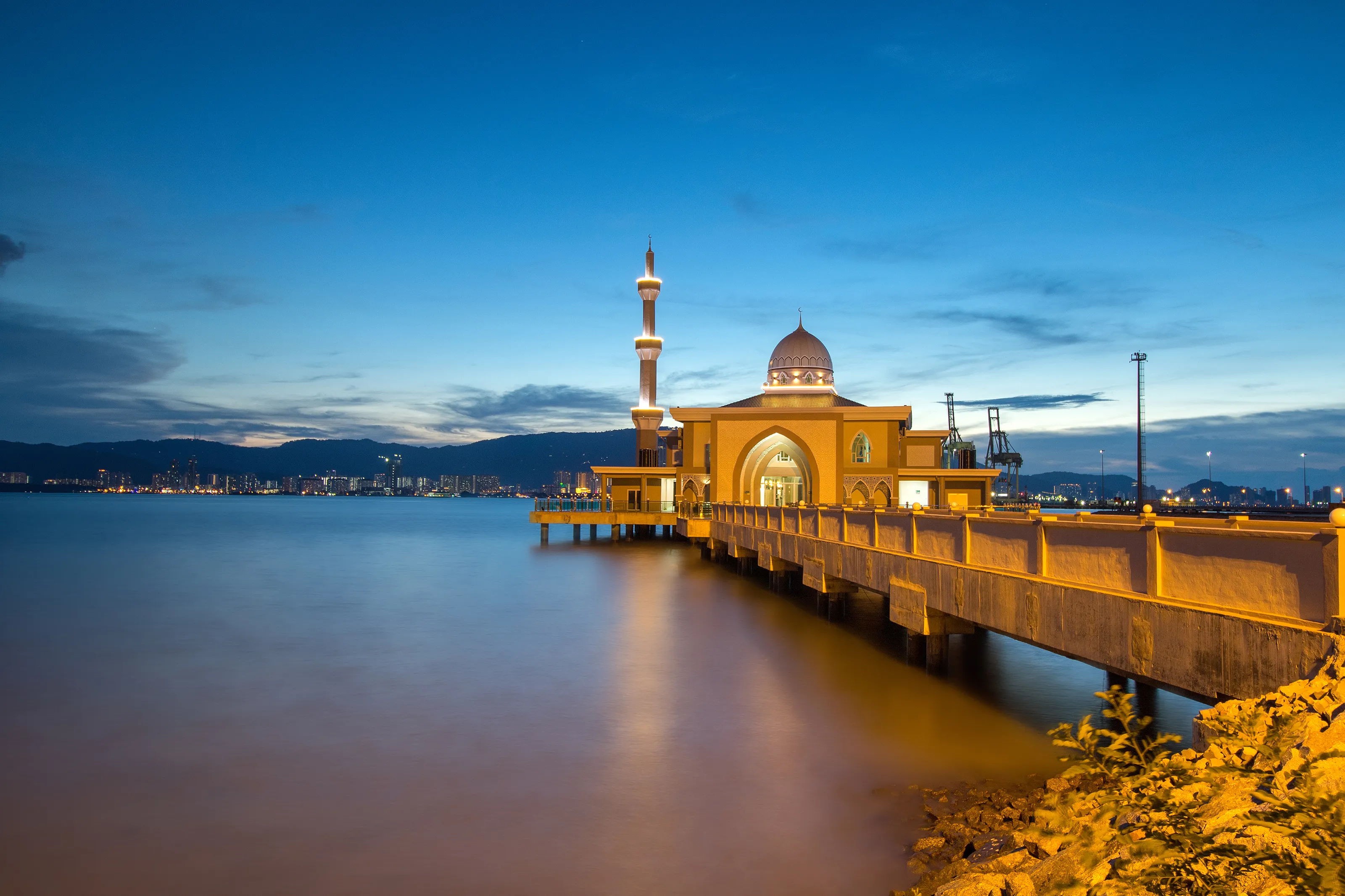 Floating mosque islamic muslim in Penang, Malaysia