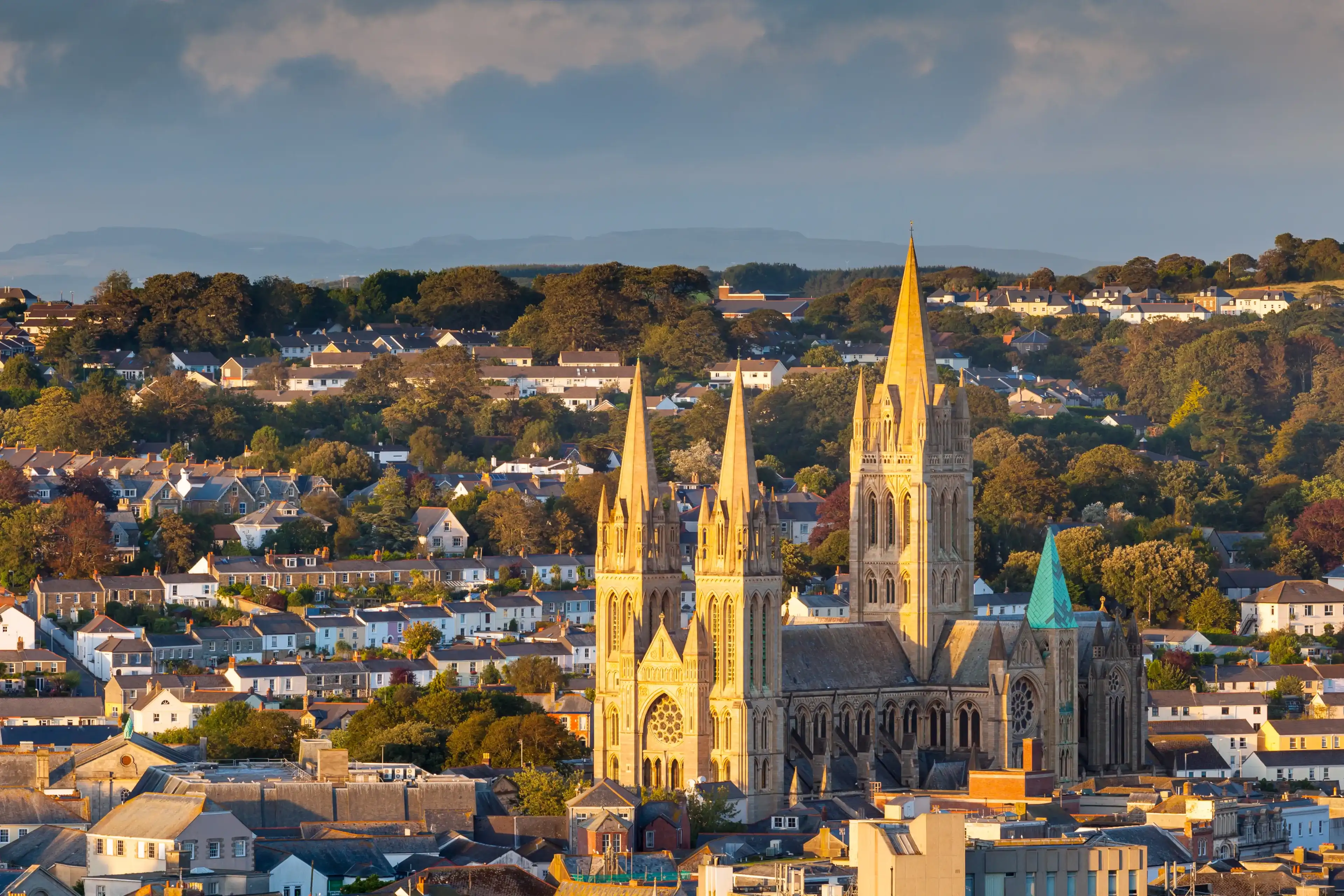 Overlooking the cathedral and city skyline, Truro Cornwall England UK Overlooking the cathedral and city skyline, Truro Cornwall England UK