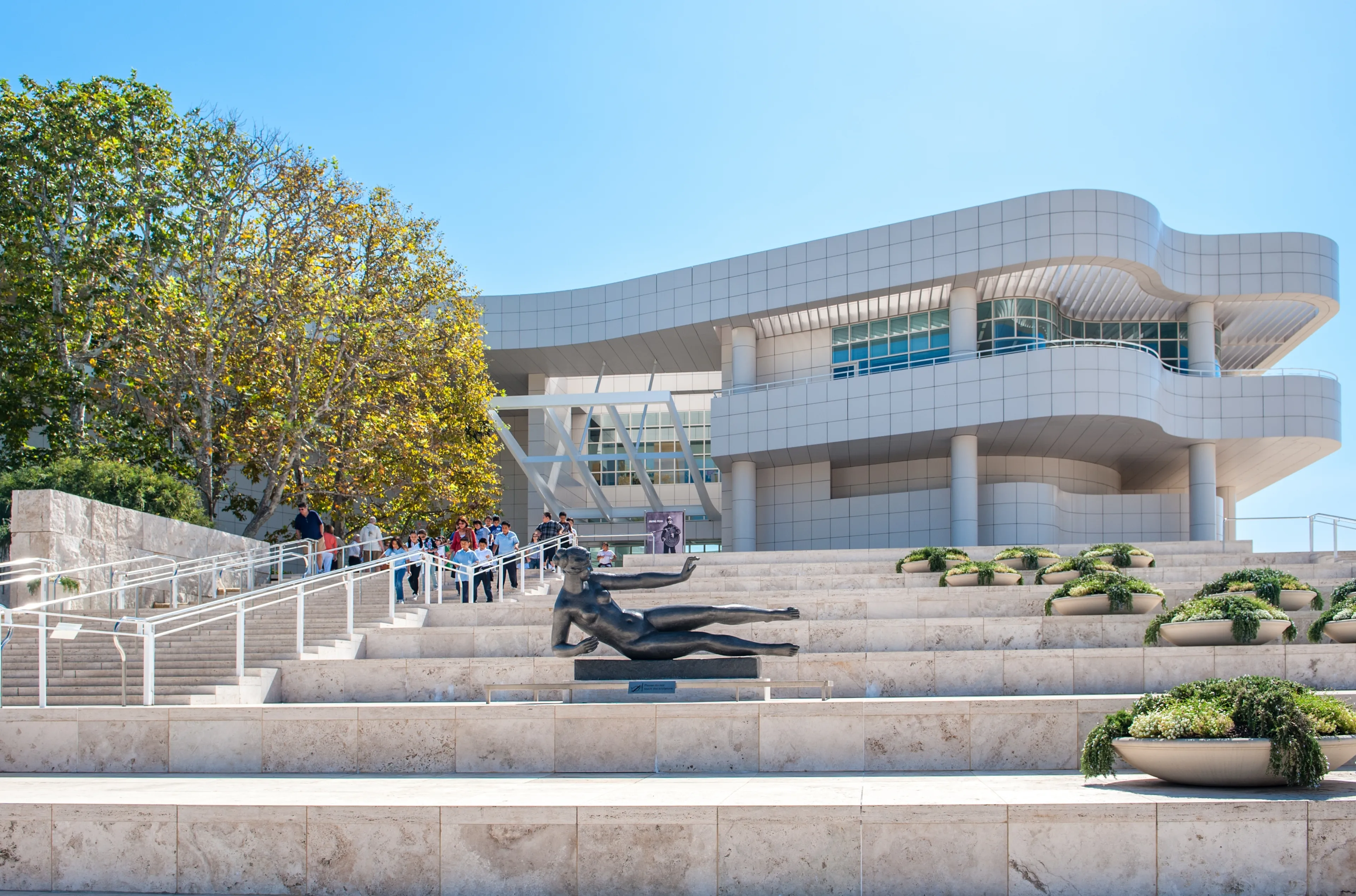 LOS ANGELES, USA - SEPTEMBER 30, 2009: The Getty Center located in Brentwood overlooking Los Angeles is famous for its modern architecture and world famous art. It was designed by Richard Meier. 