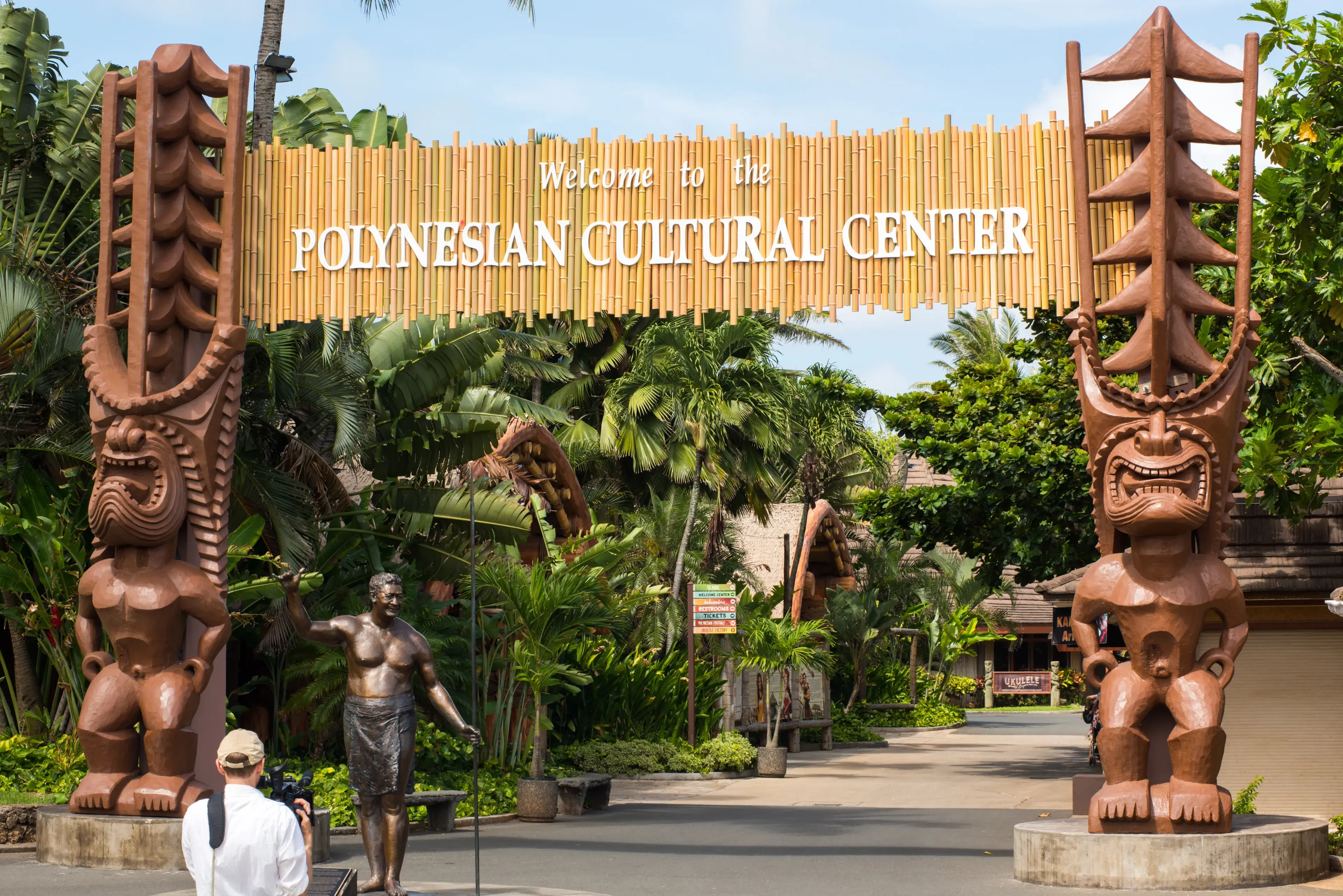 Laie, HI: October 5, 2016: Polynesian Culture Center on the island of Oahu. The Polynesian Culture Center opened in October 12, 1963. Laie, HI: October 5, 2016: Polynesian Culture Center on the island of Oahu. The Polynesian Culture Center opened in October 12, 1963.