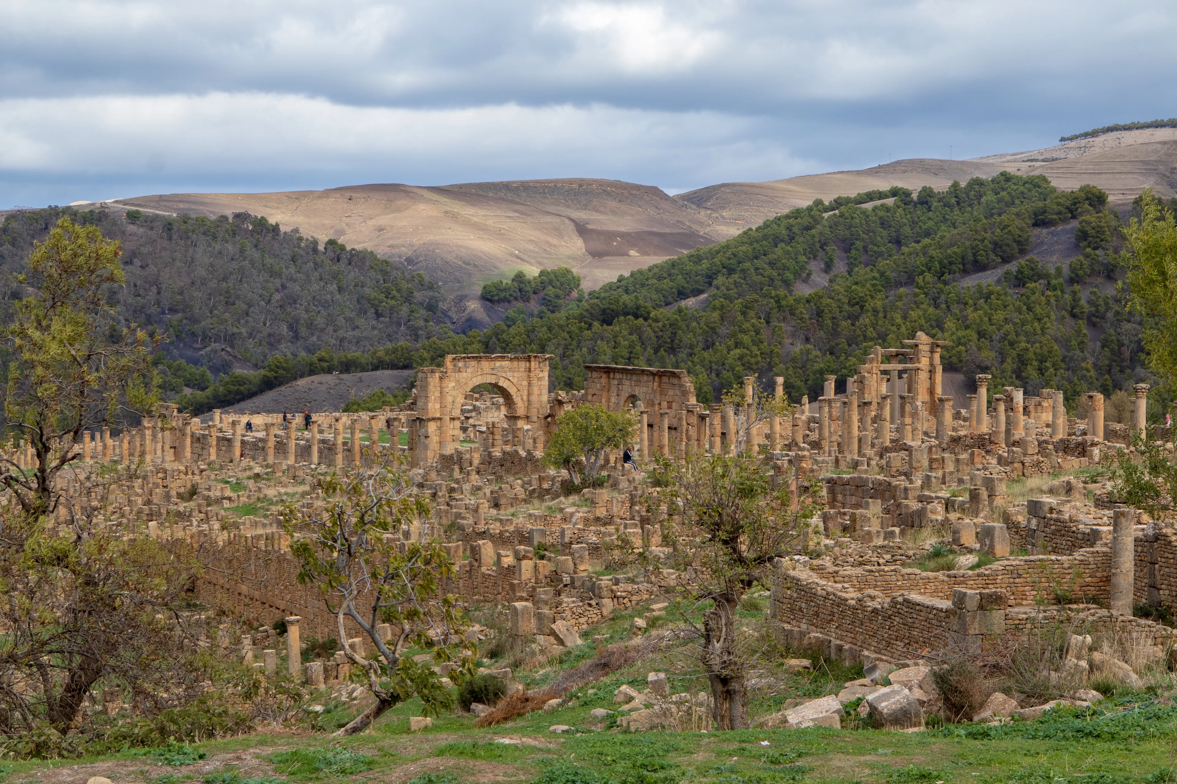 Roman ruins of Djemila Sétif Algeria, remains of the ancient Cuicul, Roman city, classified as World Heritage by Unesco.