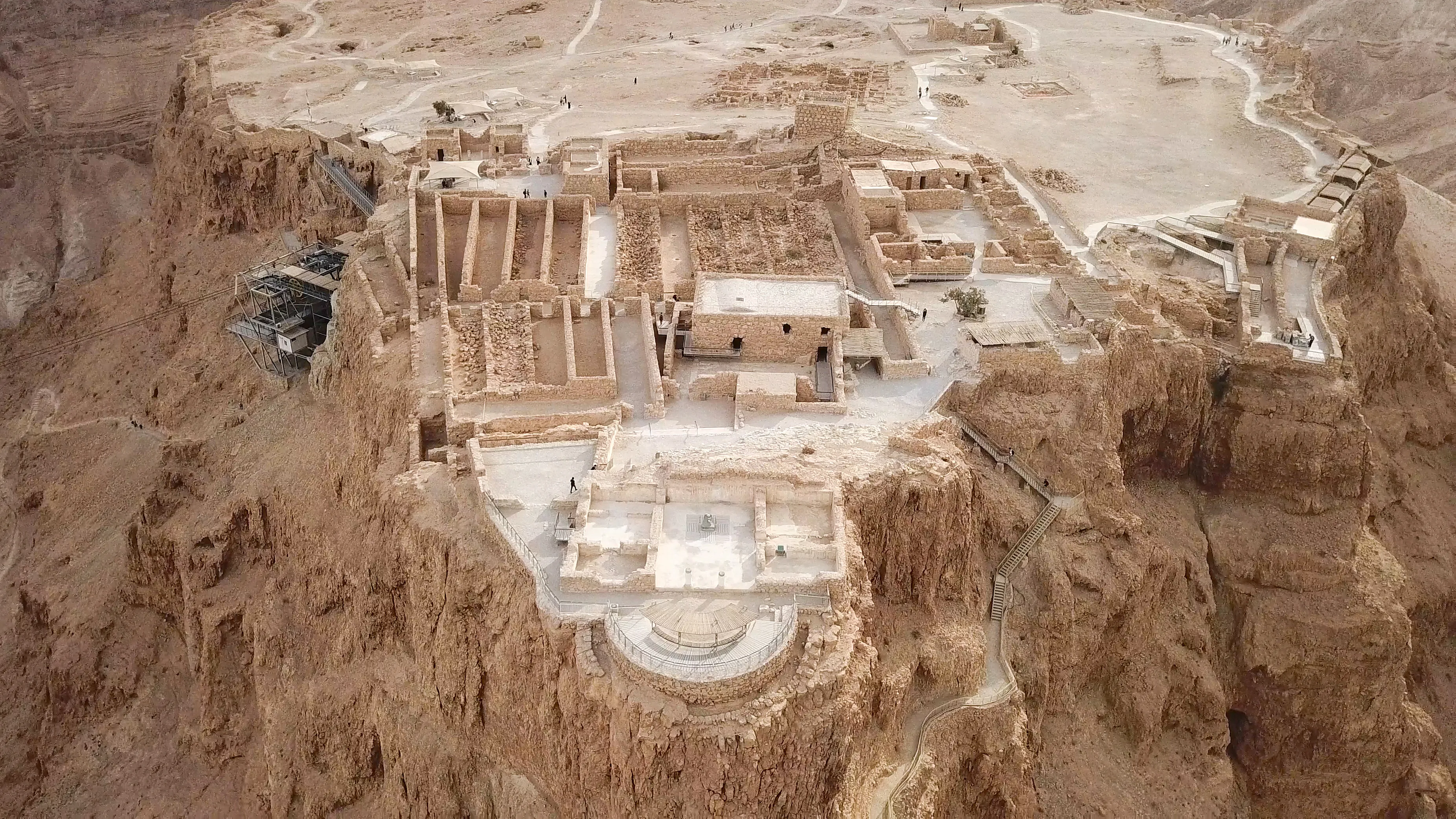 Masada - Aerial image of the ancient fortification in the Southern District of Israel