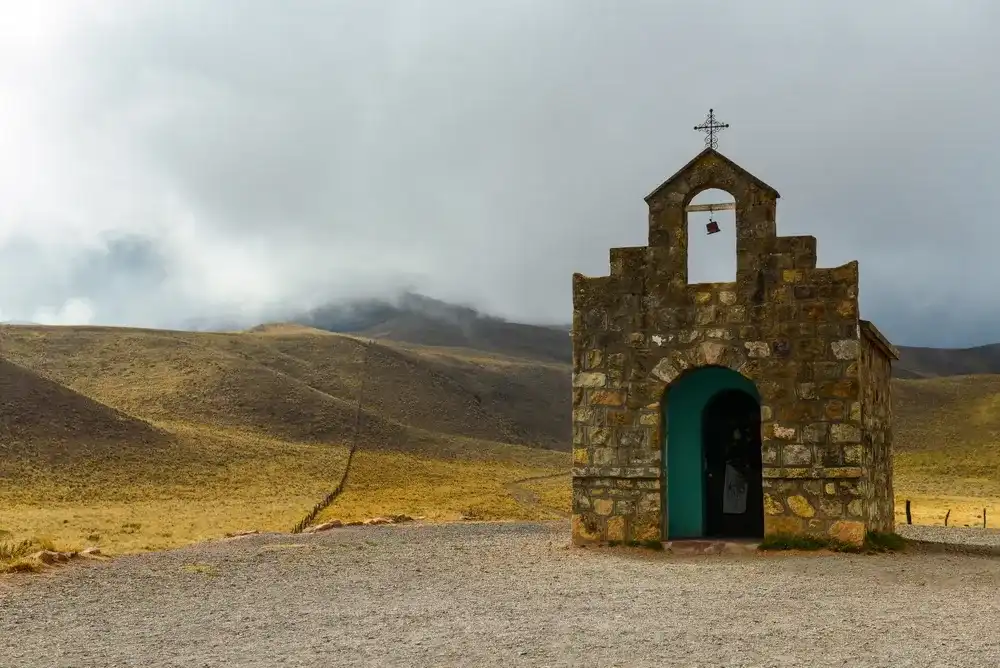 The Capilla San Rafael, or San Rafael Chapel, on the Piedra del Molino pass (3.457m), up the Quebrada de Escoipe, Los Cardones National Park, Cuesta del Obispo, Salta Province, northwest Argentina. The Capilla San Rafael, or San Rafael Chapel, on the Piedra del Molino pass (3.457m), up the Quebrada de Escoipe, Los Cardones National Park, Cuesta del Obispo, Salta Province, northwest Argentina.