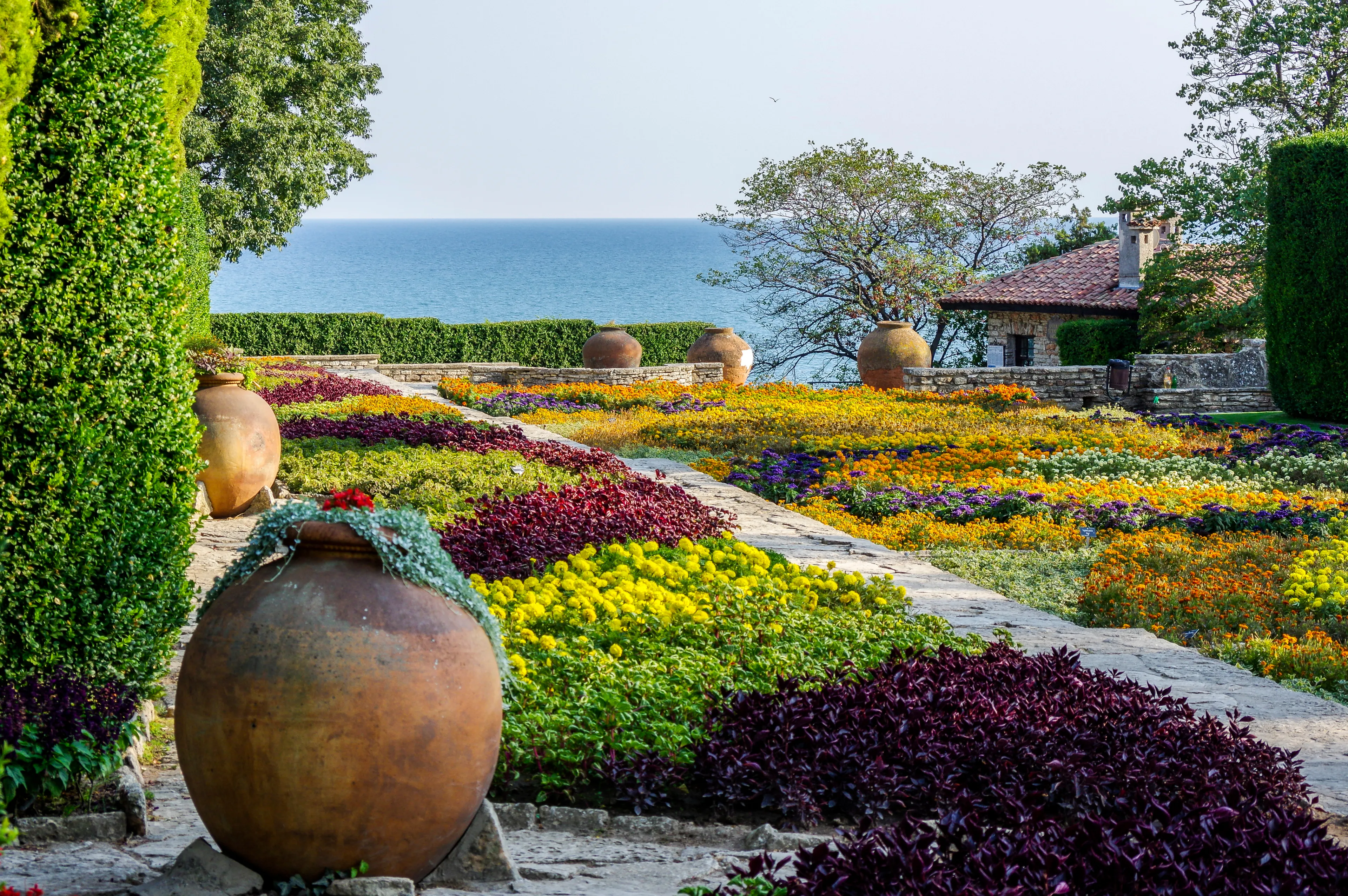 Garden overlooking the Black Sea - Queens garden, Balchik, Bulgaria, September 2016