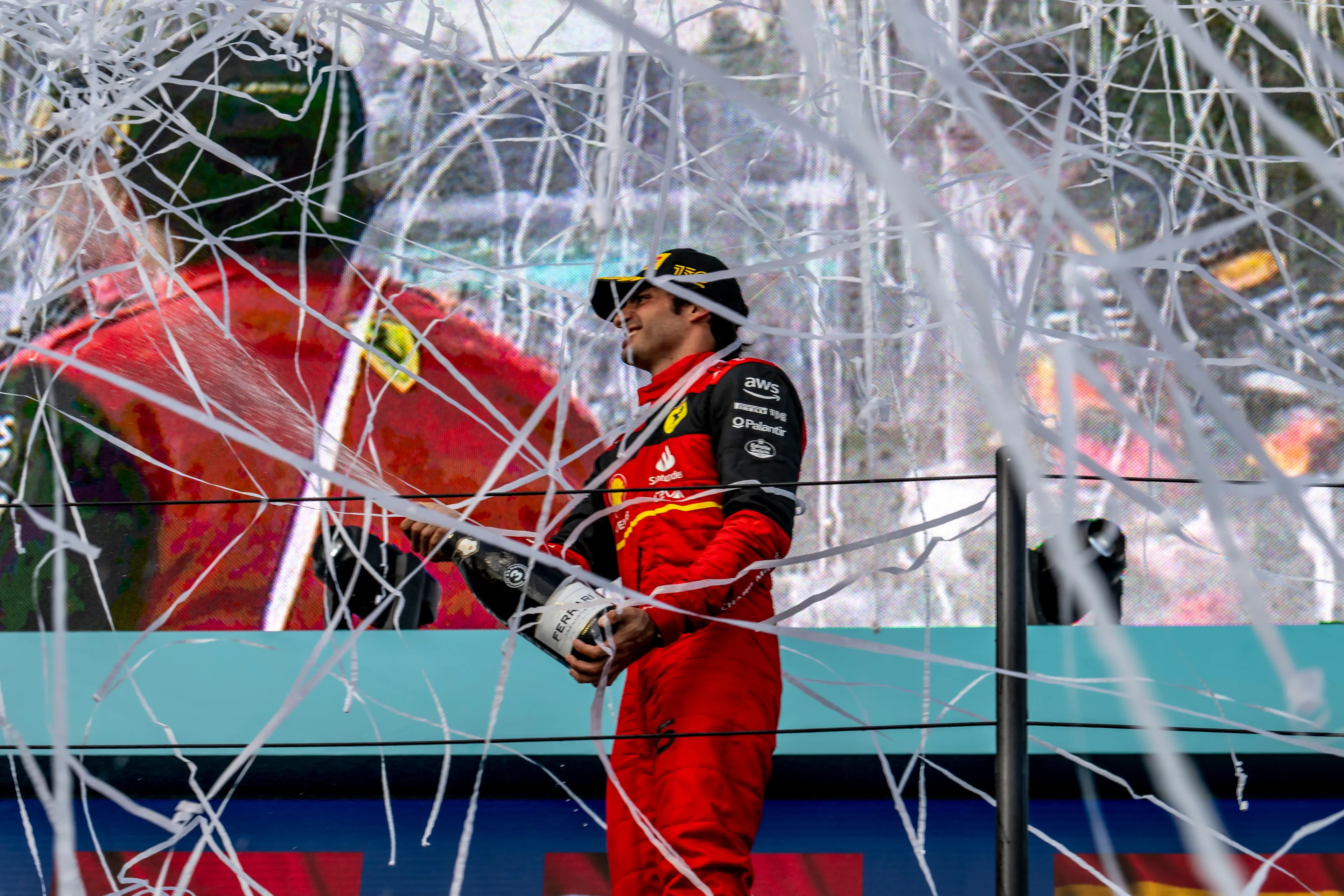 MIAMI, UNITED STATES - May 08, 2022: Carlos Sainz Jr, from Spain competes for the Scuderia Ferrari at round 05 of the 2022 FIA Formula 1 championship.