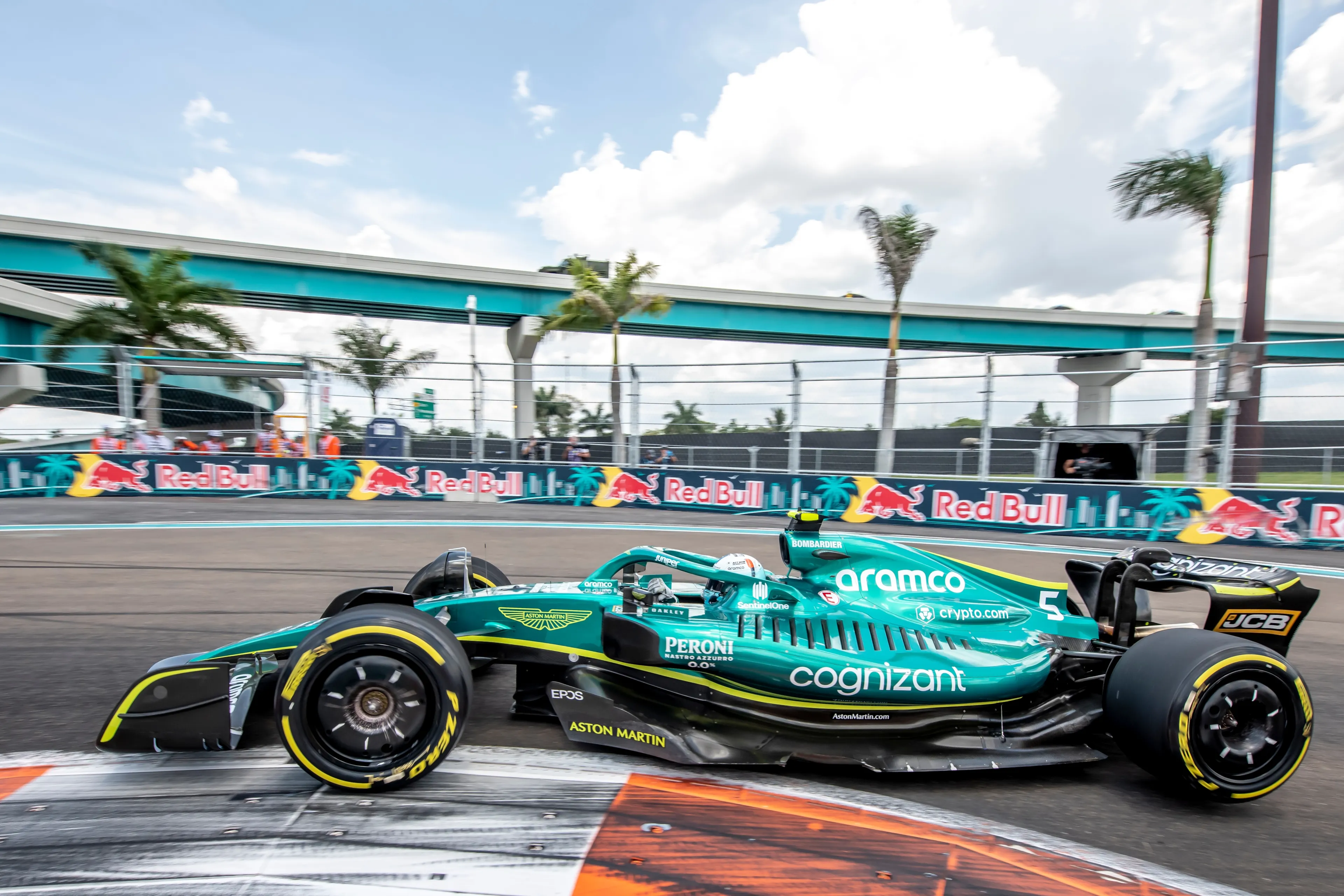 MIAMI, UNITED STATES - May 07, 2022: Sebastian Vettel, from Germany competes for the Aston Martin F1 Team at round 05 of the 2022 FIA Formula 1 championship.