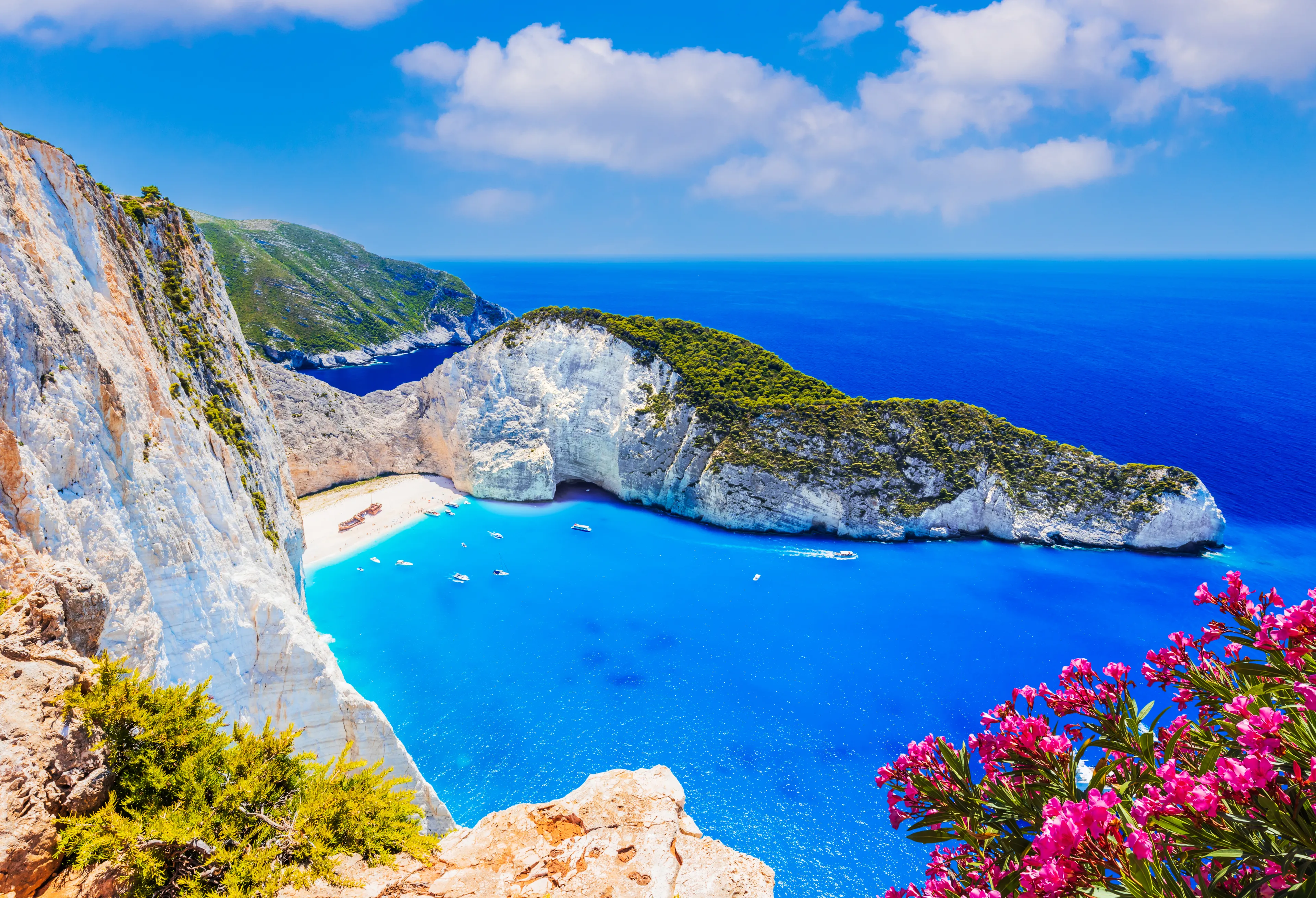 Zakynthos, Greece. Navagio Beach with shipwreck on Zakynthos island.