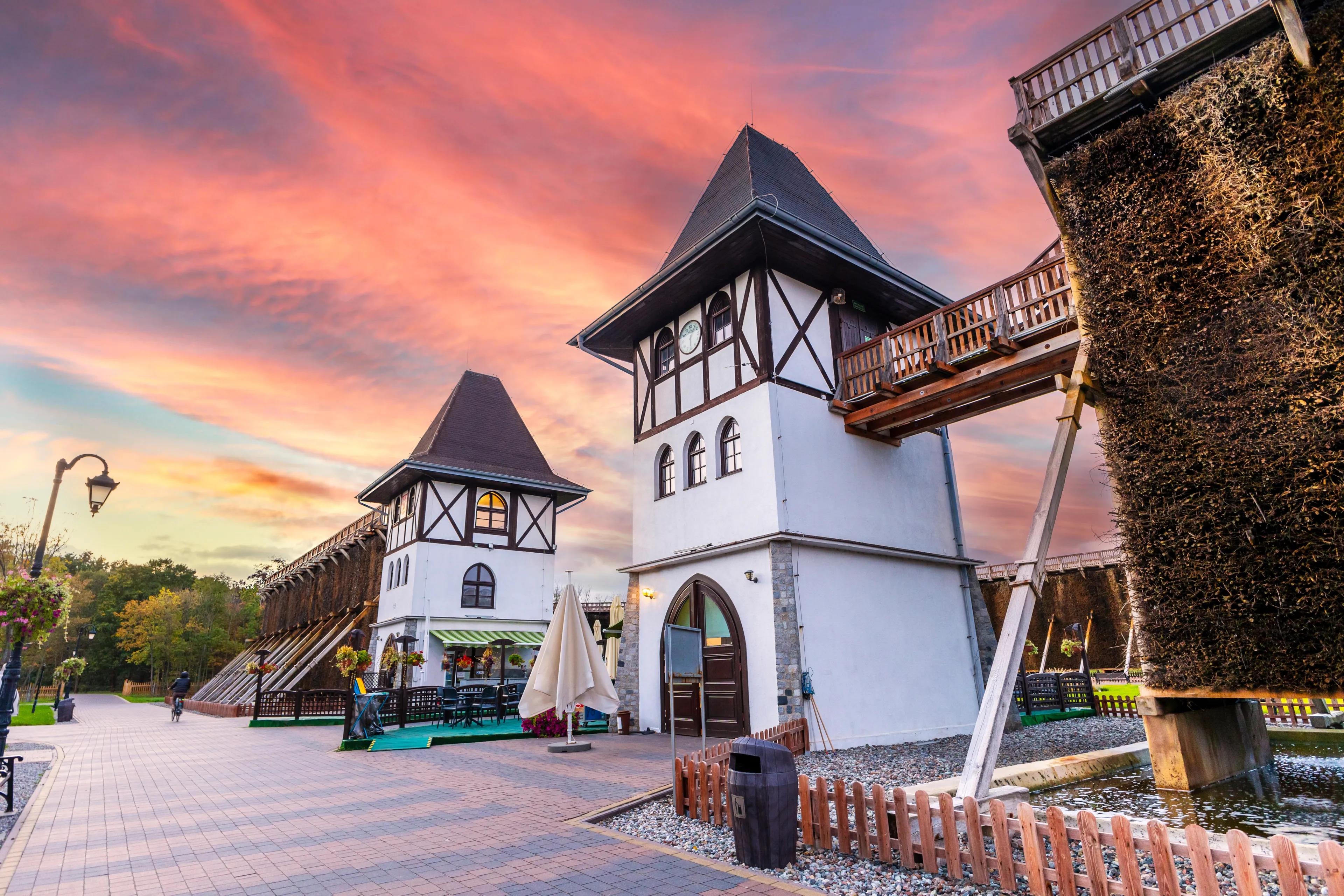 Beautiful Landscape of Graduation Tower (Teznia) in Ciechocinek, Poland