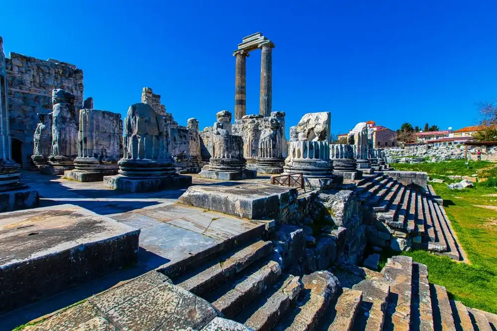 Temple of Apollo at Didyma ruins. March 7, 2024. Kuşadası, Aydın, Turkey.
