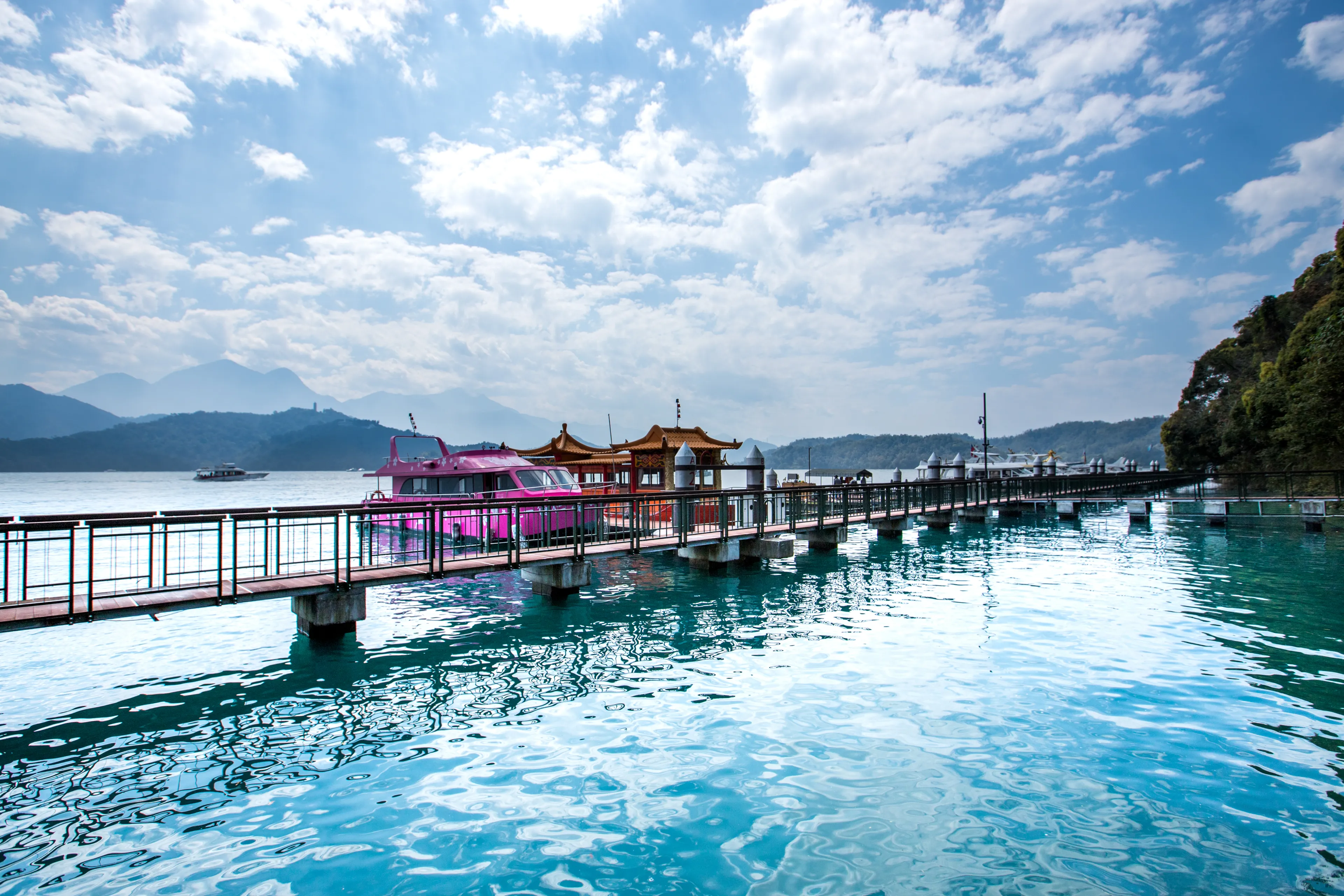 Sun Moon Lake National Scenic Area, Taiwan - March1, 2018: Jhongshan Rd., Yuchih Township, Nantou County