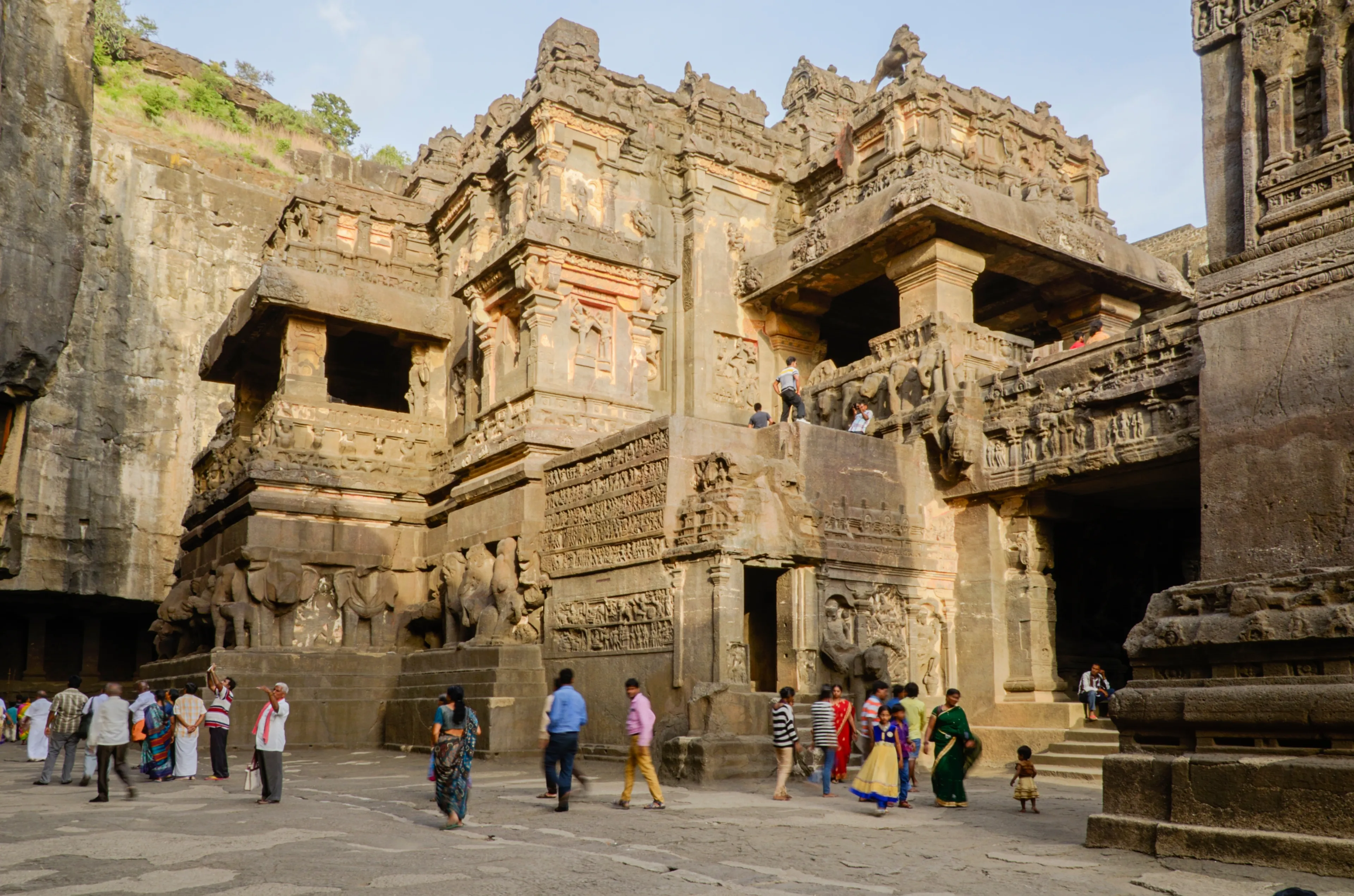 July 17, 2015. Chatrapati Sambhaji Nagar, Maharashtra, India. Kailas temple in Ellora caves complex