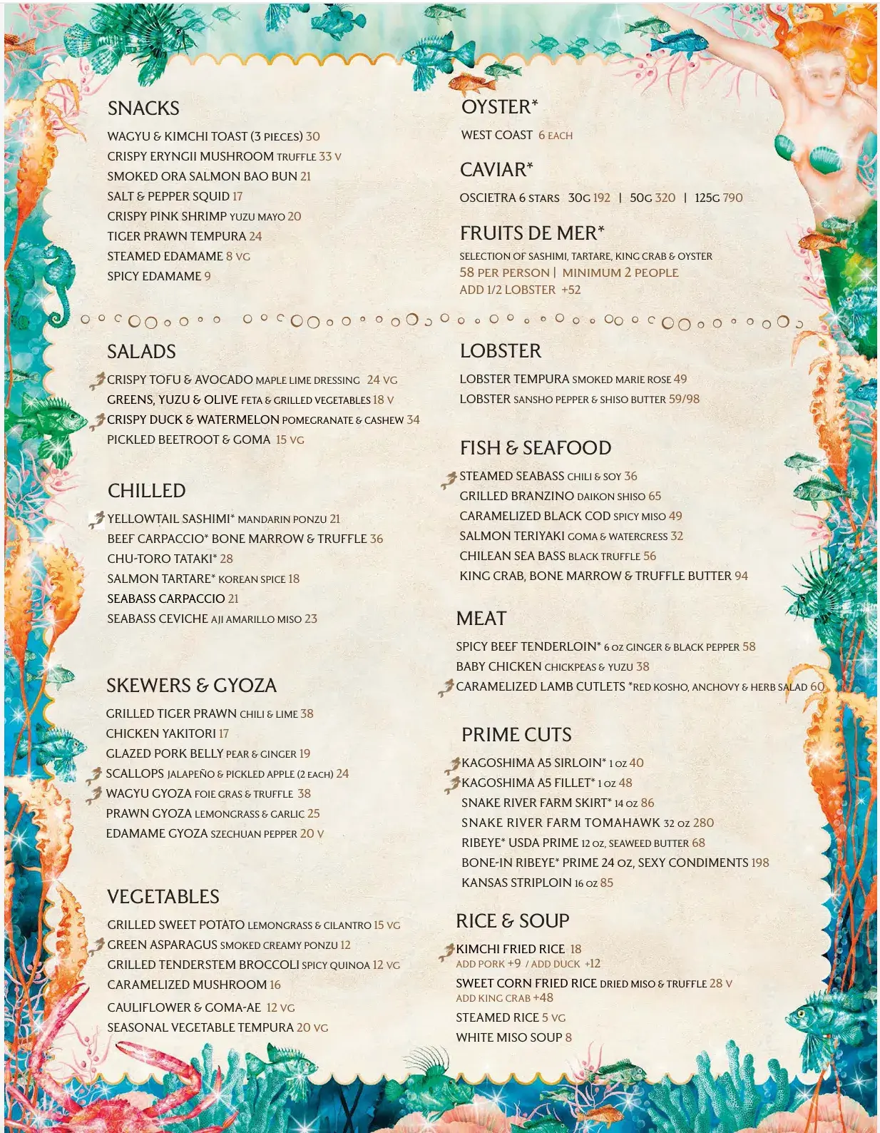 Sexy Fish Menu Sexy Fish Menu