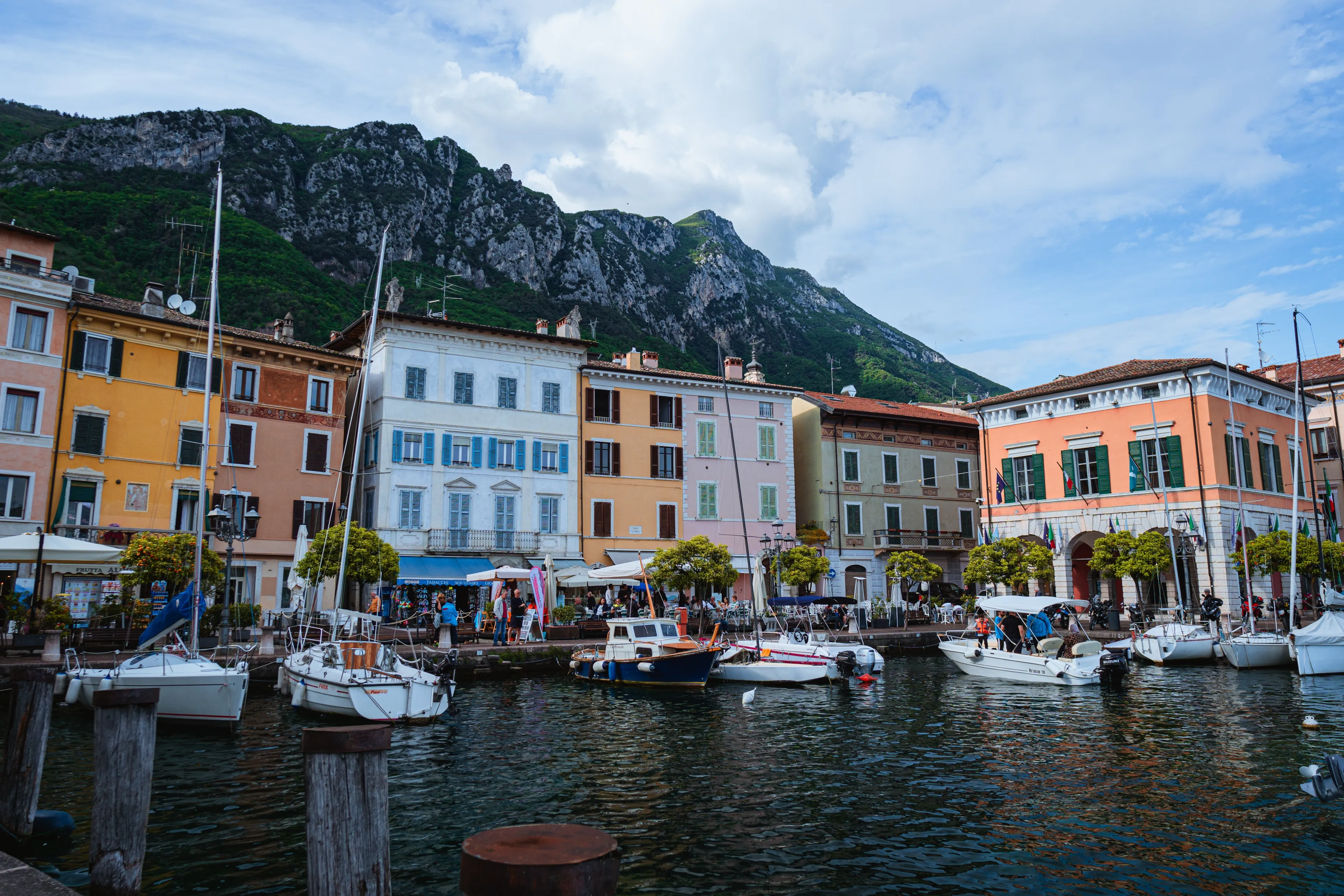 The beautiful town of Gargnano, during the spring, on the Lake Garda, Italy - May 4, 2024