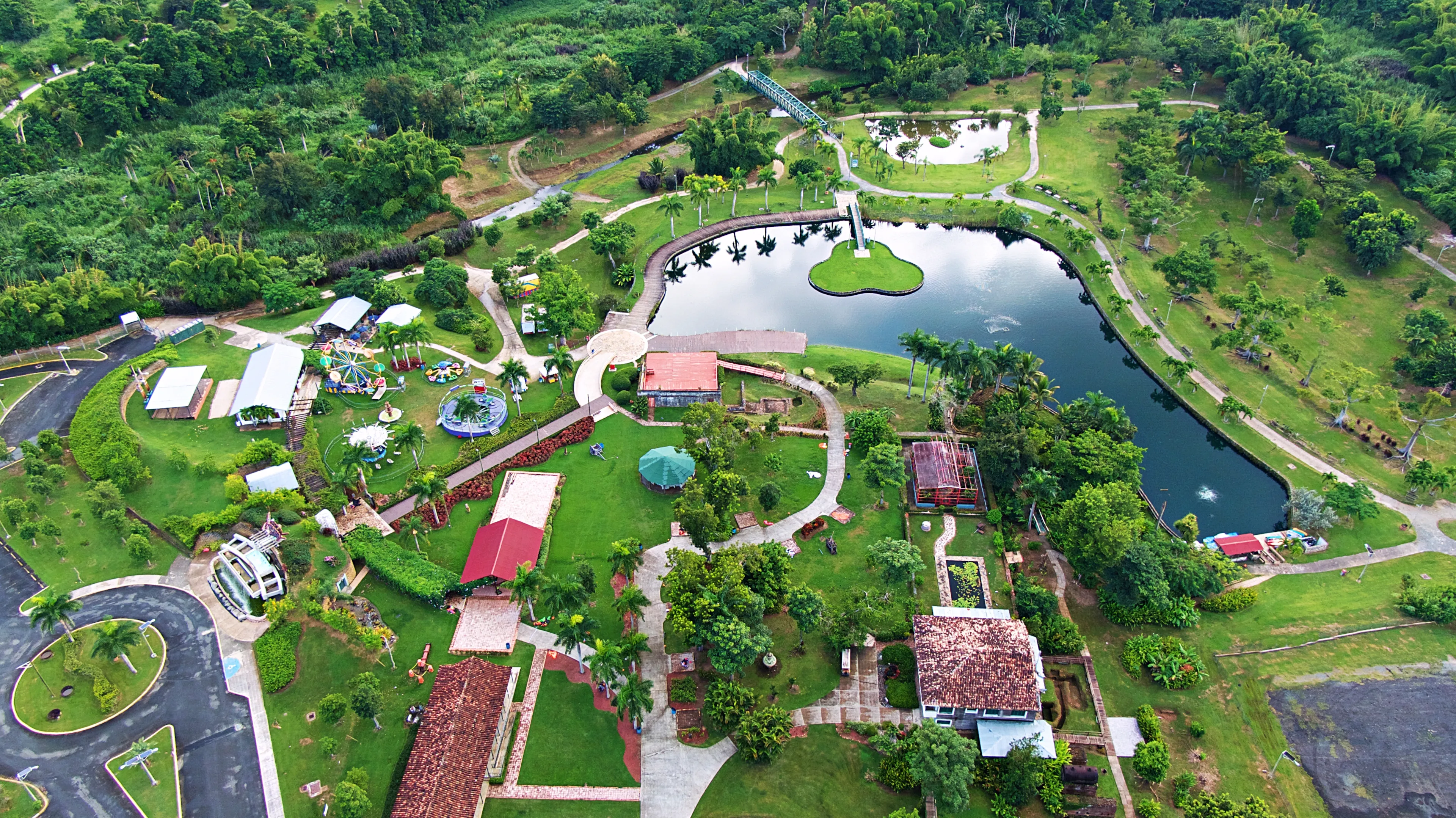 Caguas, Puerto Rico 10 30 2019: Aerial view of the botanical garden at Caguas, Puerto Rico