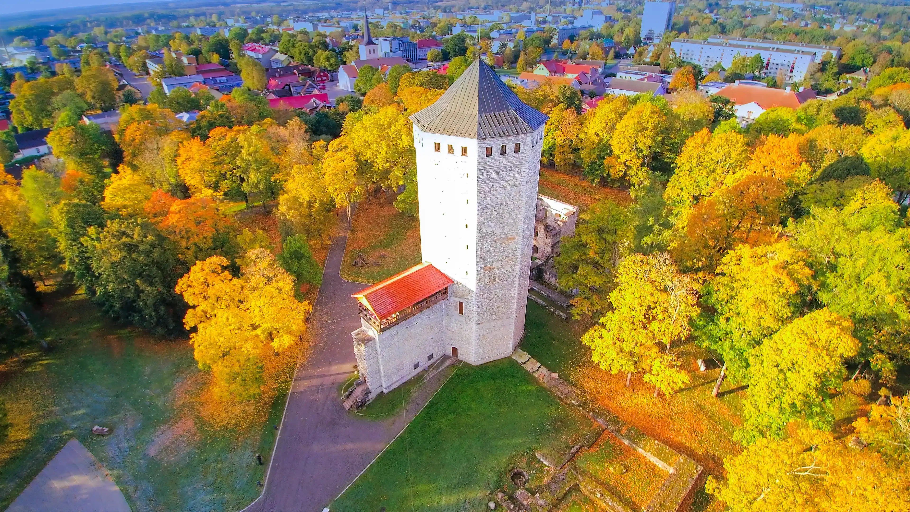 The big tower on the forest in Paide. The Paide tower located on the middle of the forest in Lahemaa estonia
