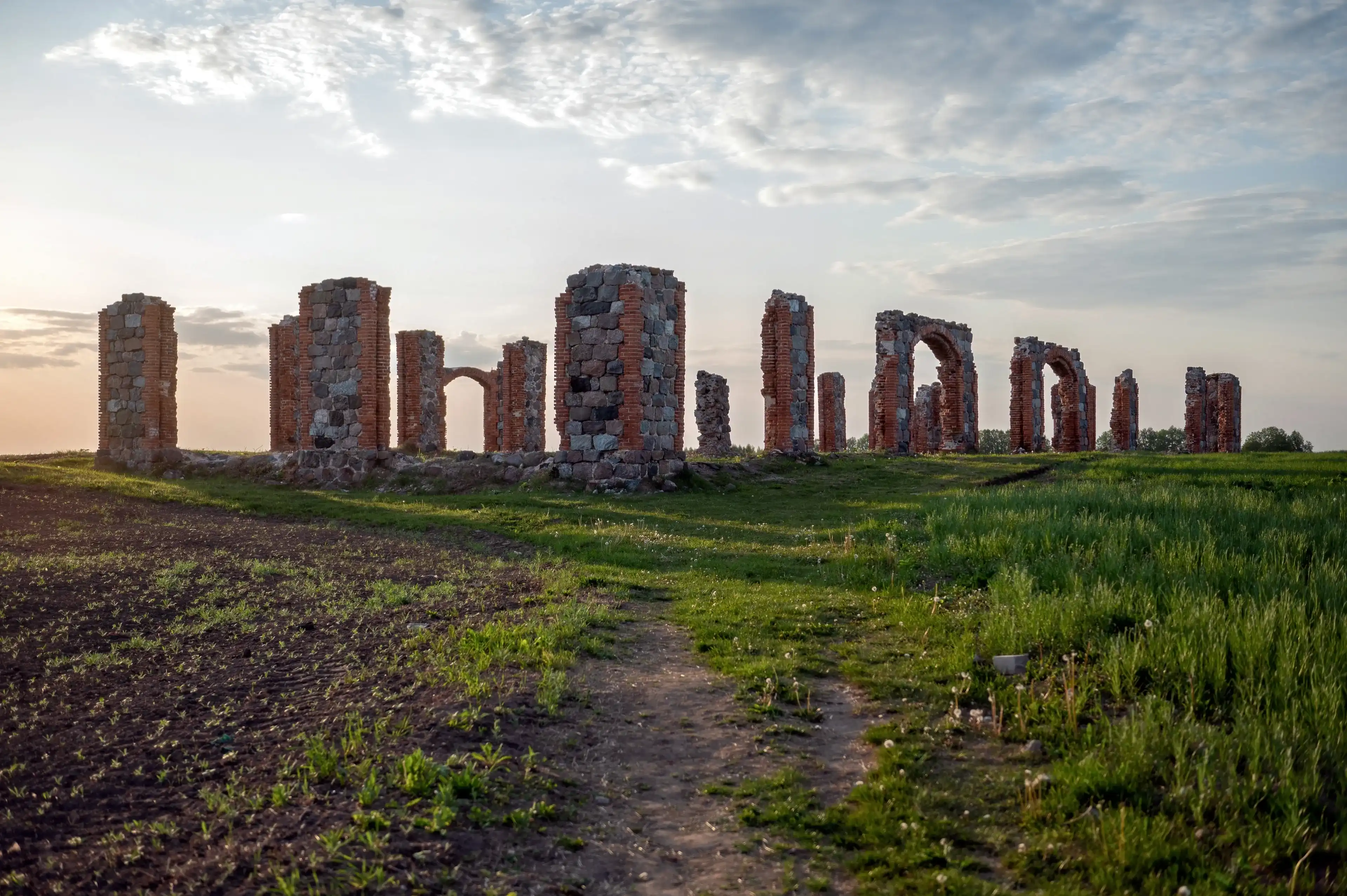 Ruins of an ancient building that looks like Stonehenge, Smiltene, Latvia