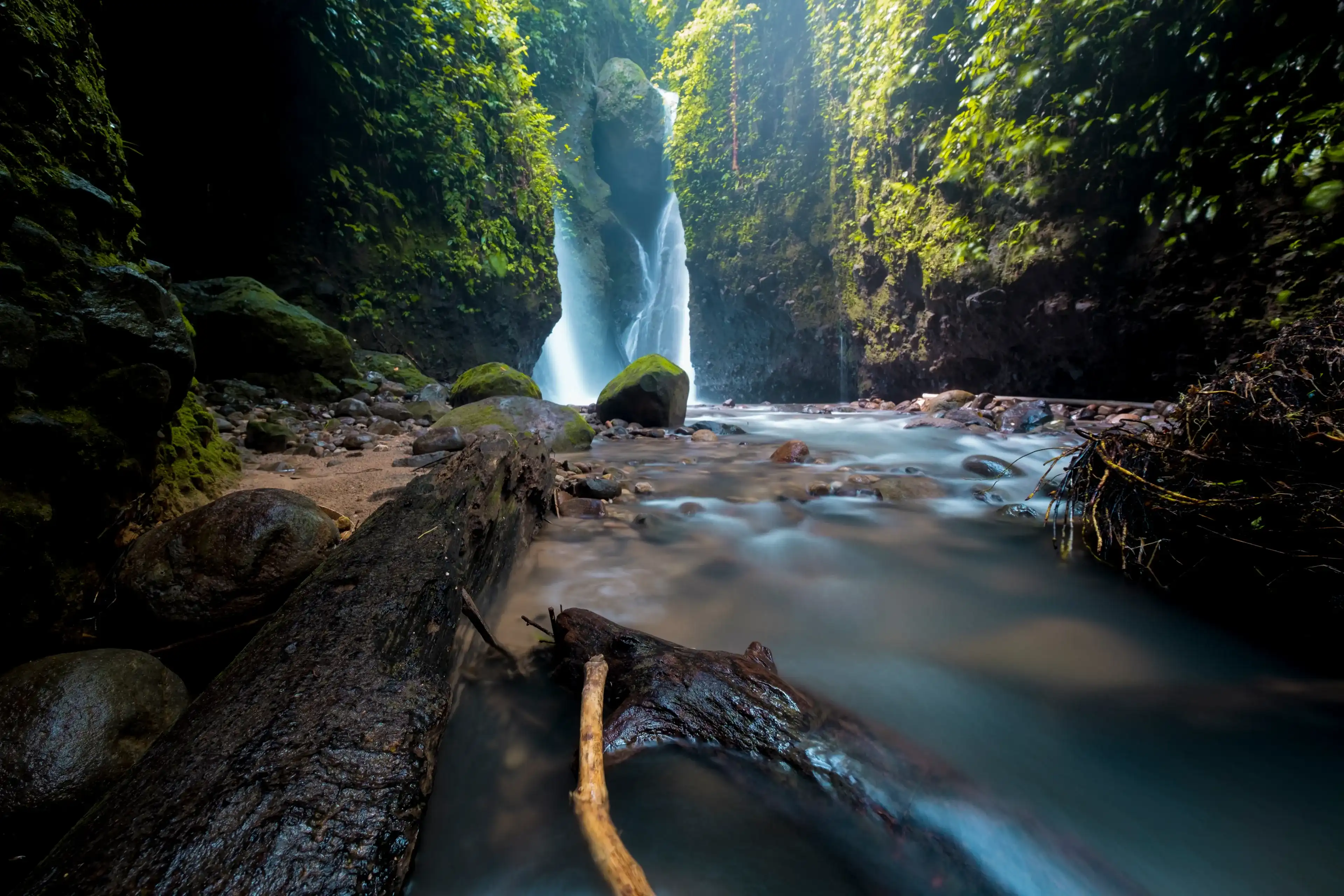 The fresh hidden waterfall in Kedungmalem waterfall, Madiun, East Java, Indonesia The fresh hidden waterfall in Kedungmalem waterfall, Madiun, East Java, Indonesia