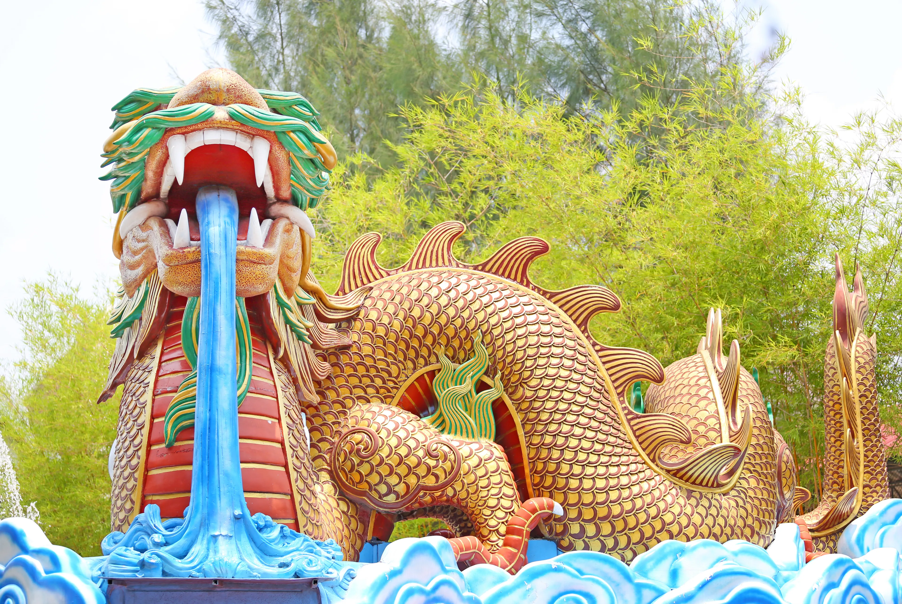 Heaven dragon in the park at Suphanburi Thailand