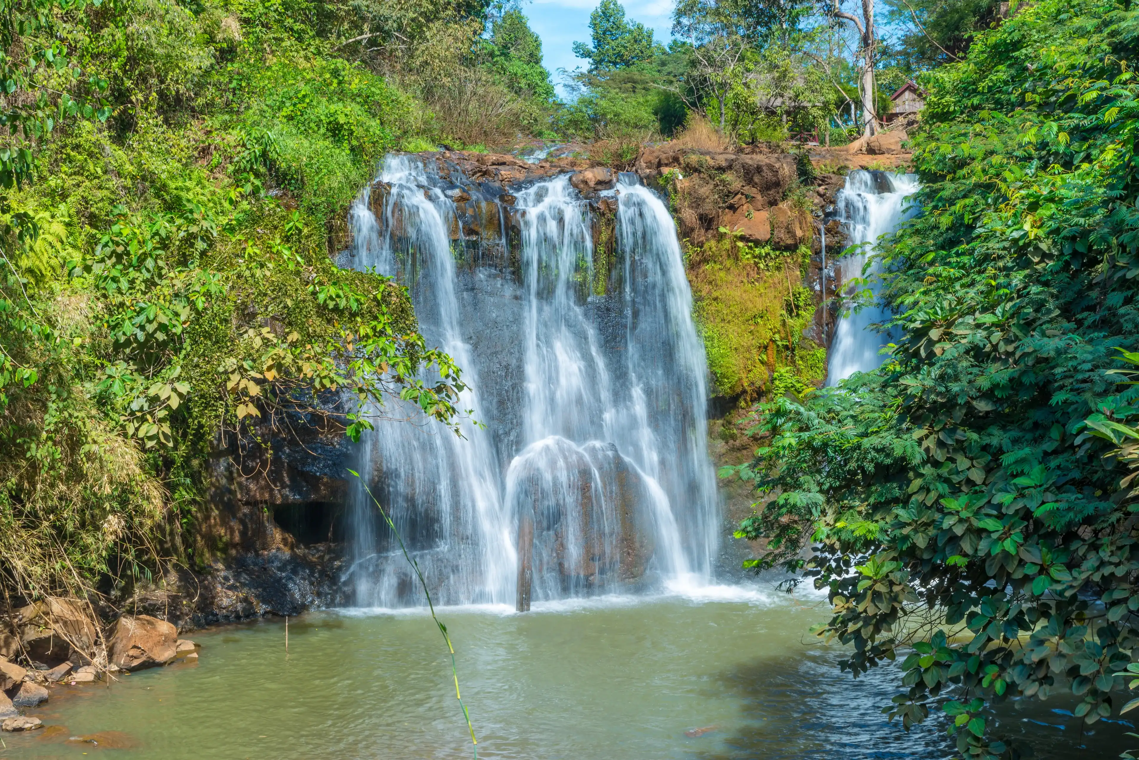 Kachanh waterfall travel destination in Banlung, Ratanakiri, Cambodia