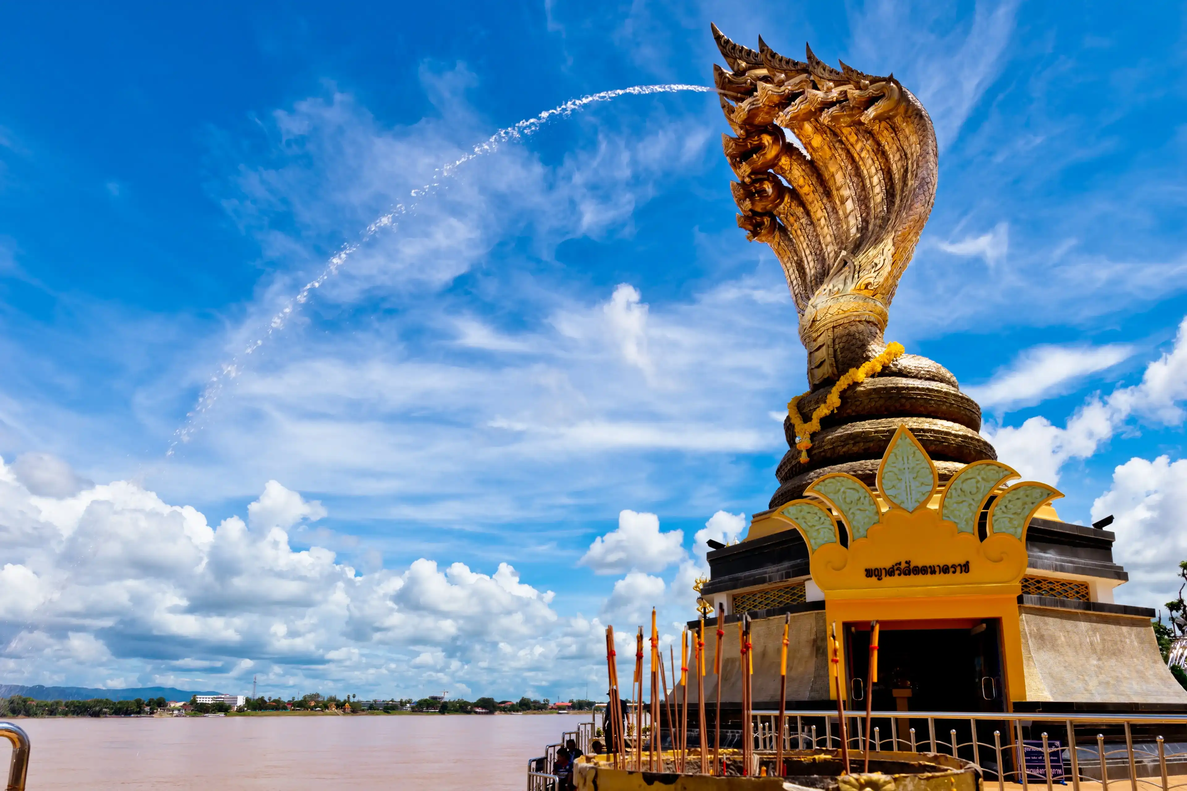 Nakhon phanom,Thailand – September 26,2017 :This is Lan Phanom Naka.It is landmarks along Mekong River , Nakhon phanom , Thailand Nakhon phanom,Thailand – September 26,2017 :This is Lan Phanom Naka.It is landmarks along Mekong River , Nakhon phanom , Thailand