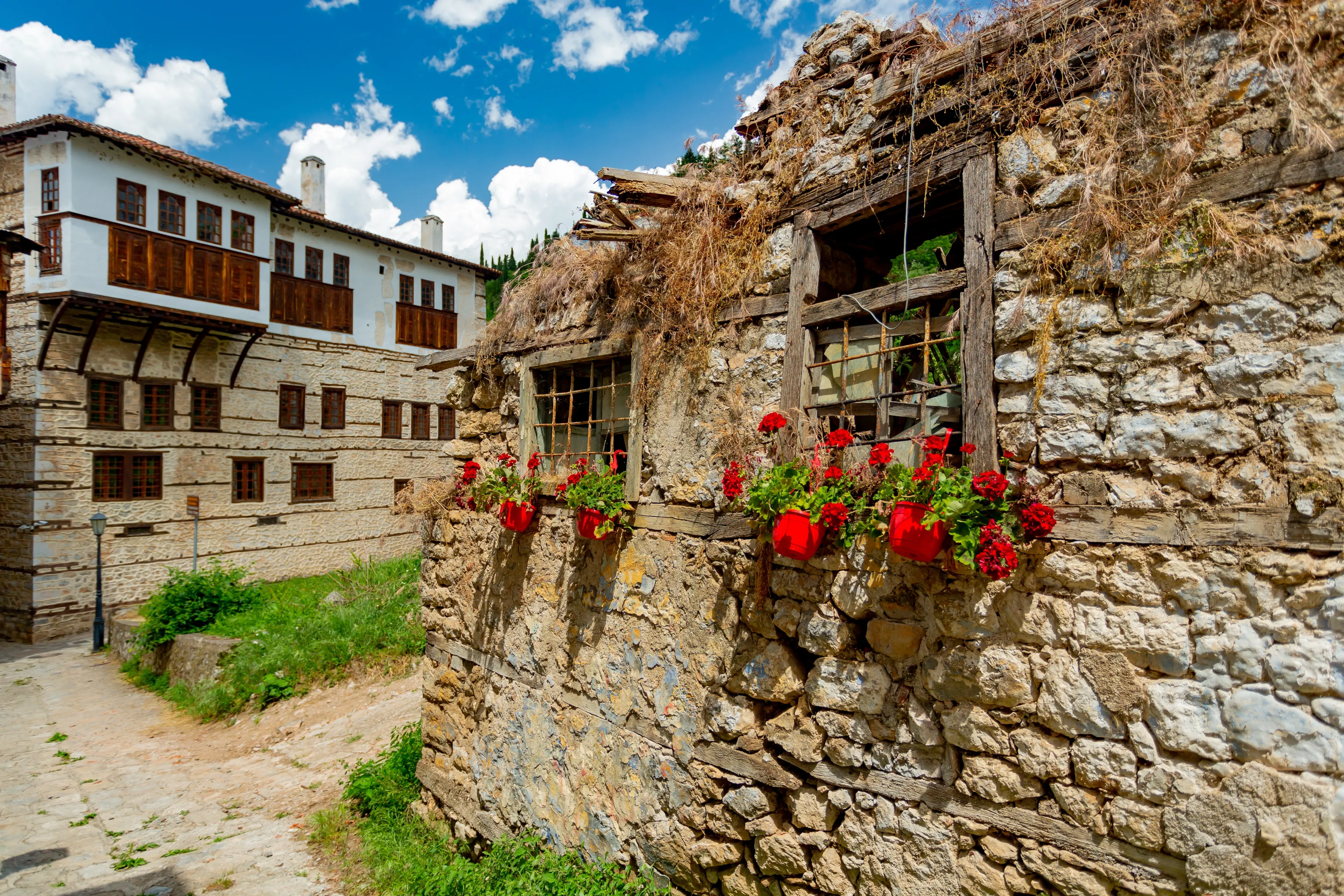 Kastoria, Greece. Old mansion in traditional style 