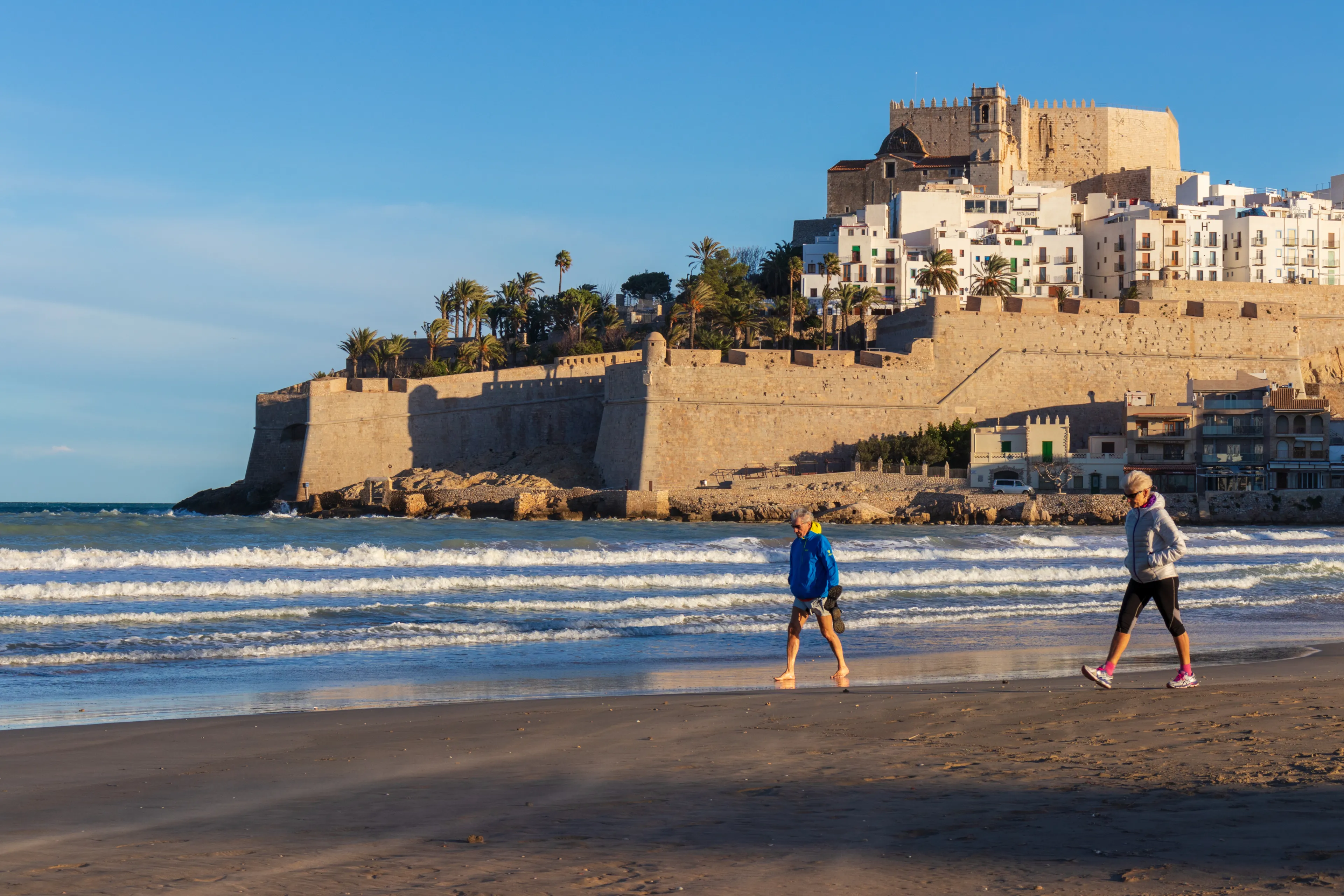 PENISCOLA, SPAIN - MARCH 2018 - The Castle Palace of Peníscola also called Pope Moon's Castle (Papa Luna).