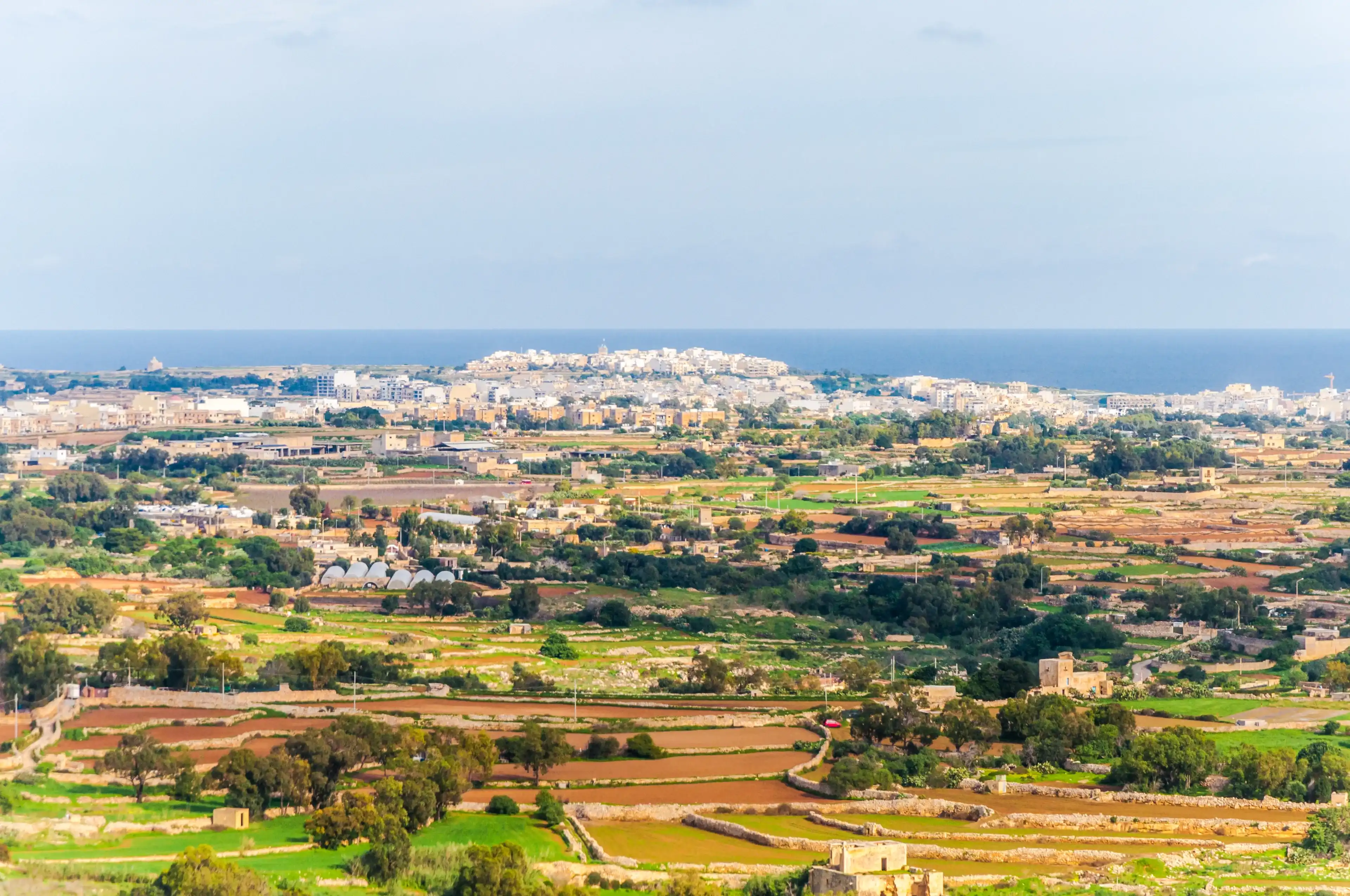 Malta landscape behind international airport