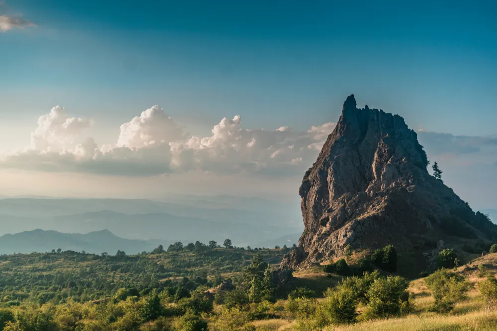 Spring in Pollino National Park (Basilicata - Italy). Panoramic view of "timpa di PIetrasasso"