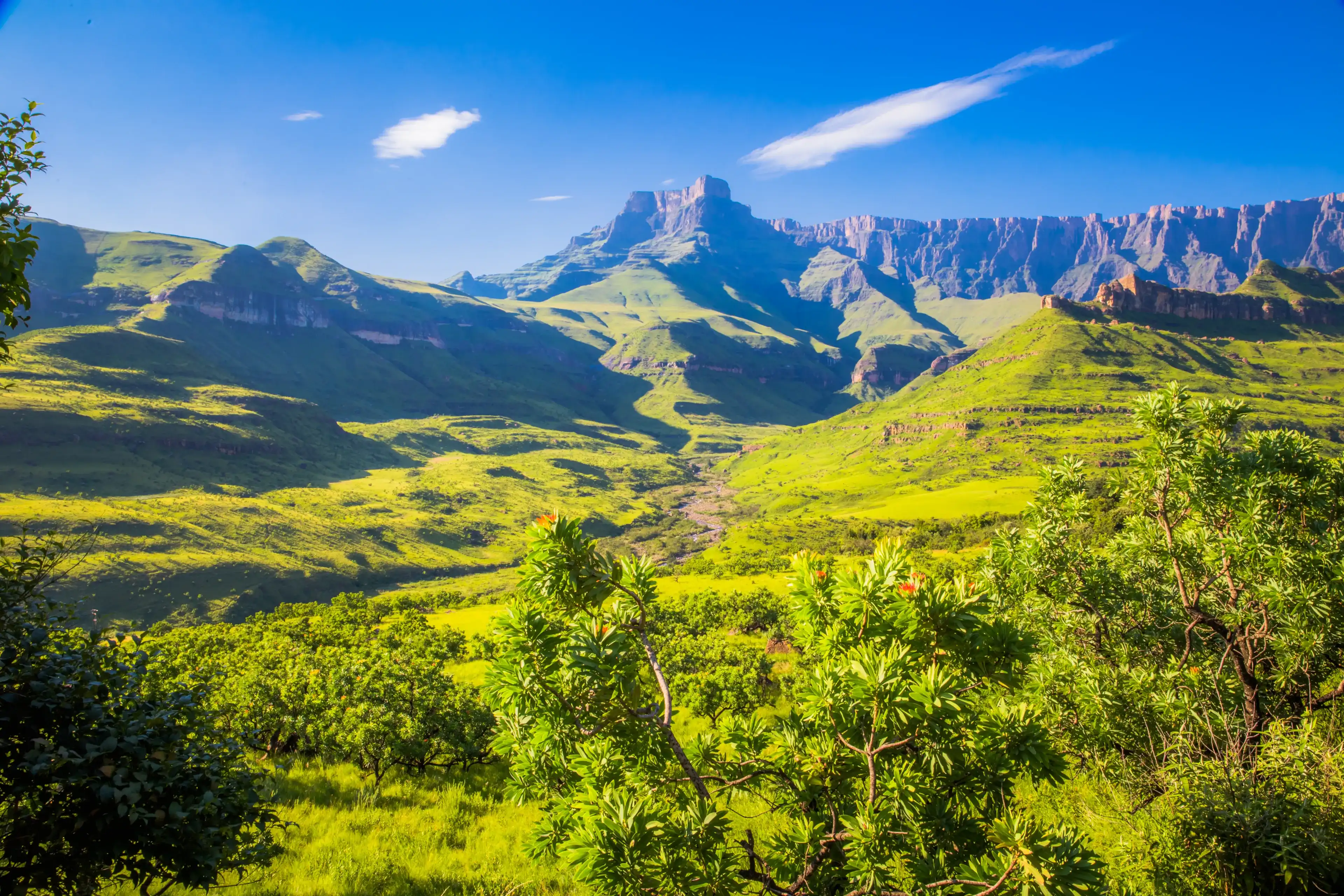 Panoramic view of the Drakensberg National Park in Kwazulu Natal