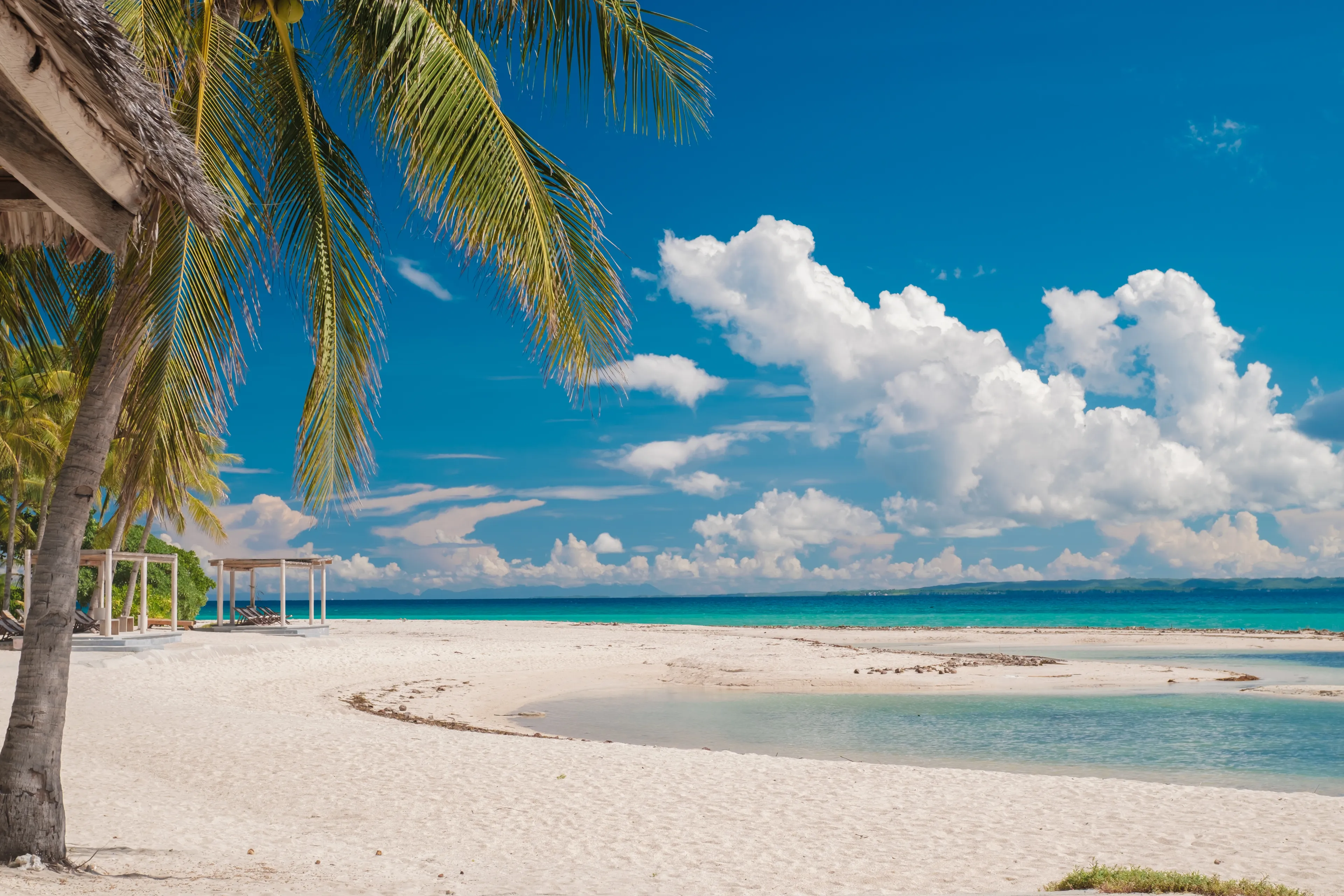 Beautiful tropical beach on exotic island at Bantayan Island in Philippines