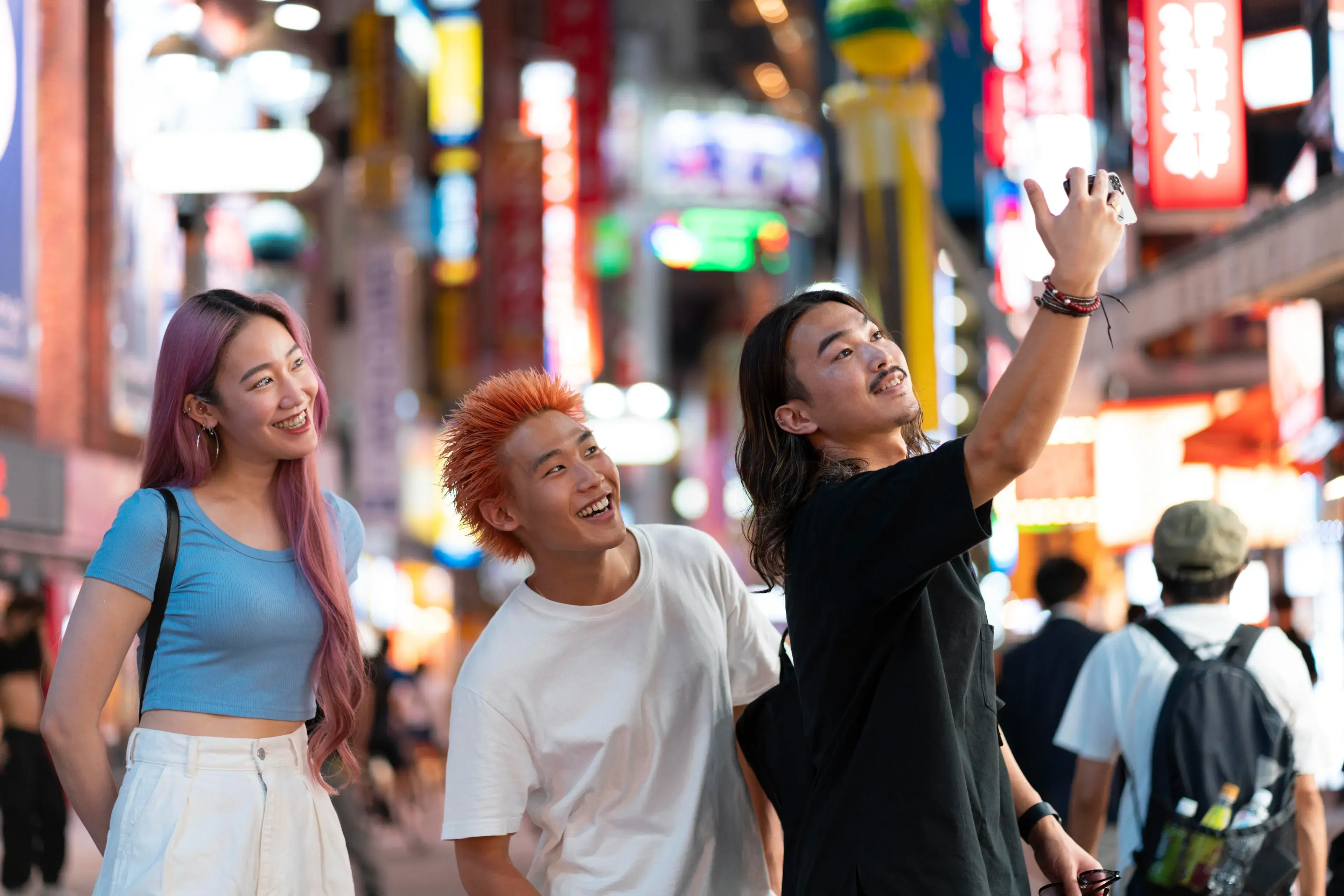 Japanese best friends portrait in urban location Japanese best friends portrait in urban location