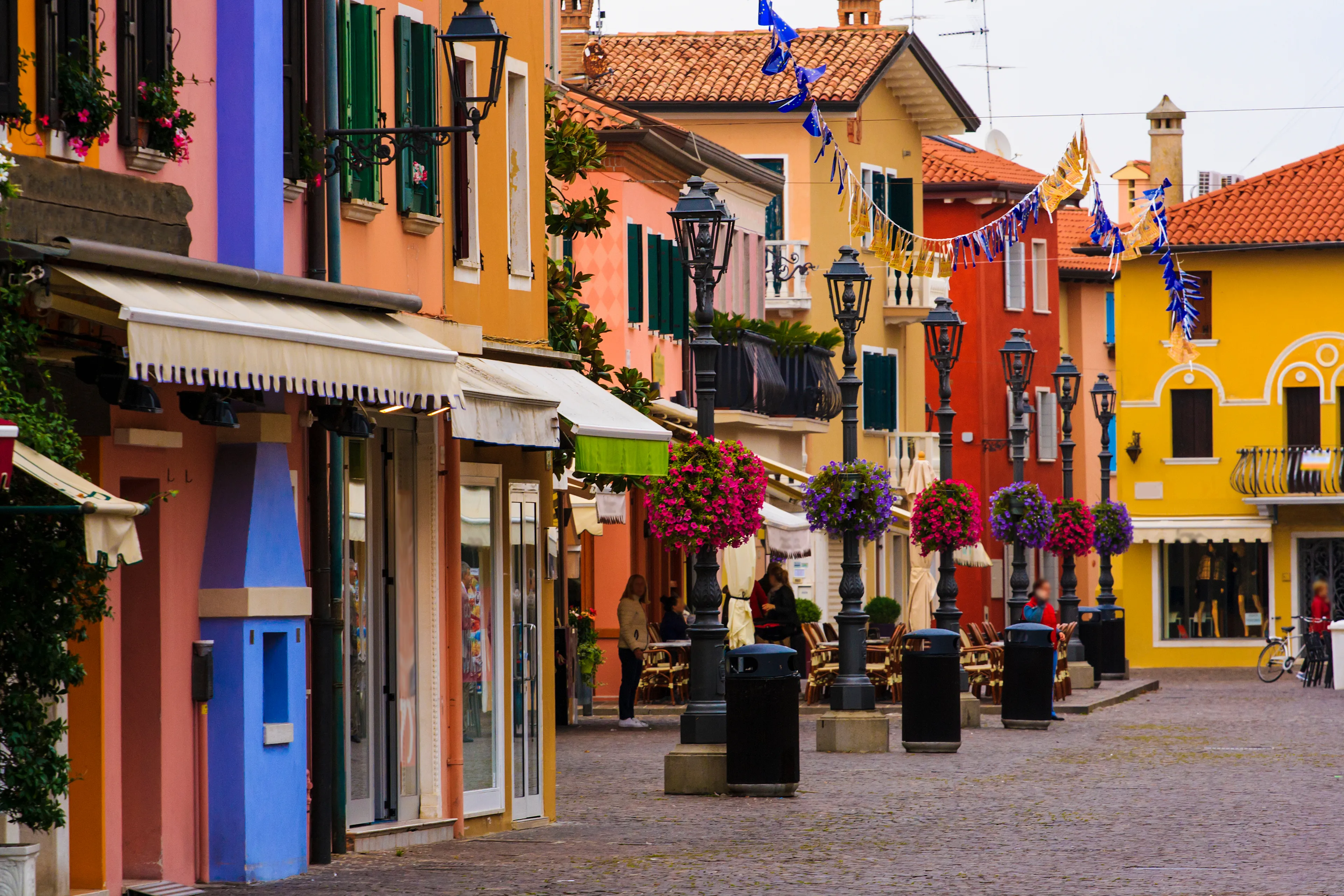 The historic center of Caorle with its bright colors