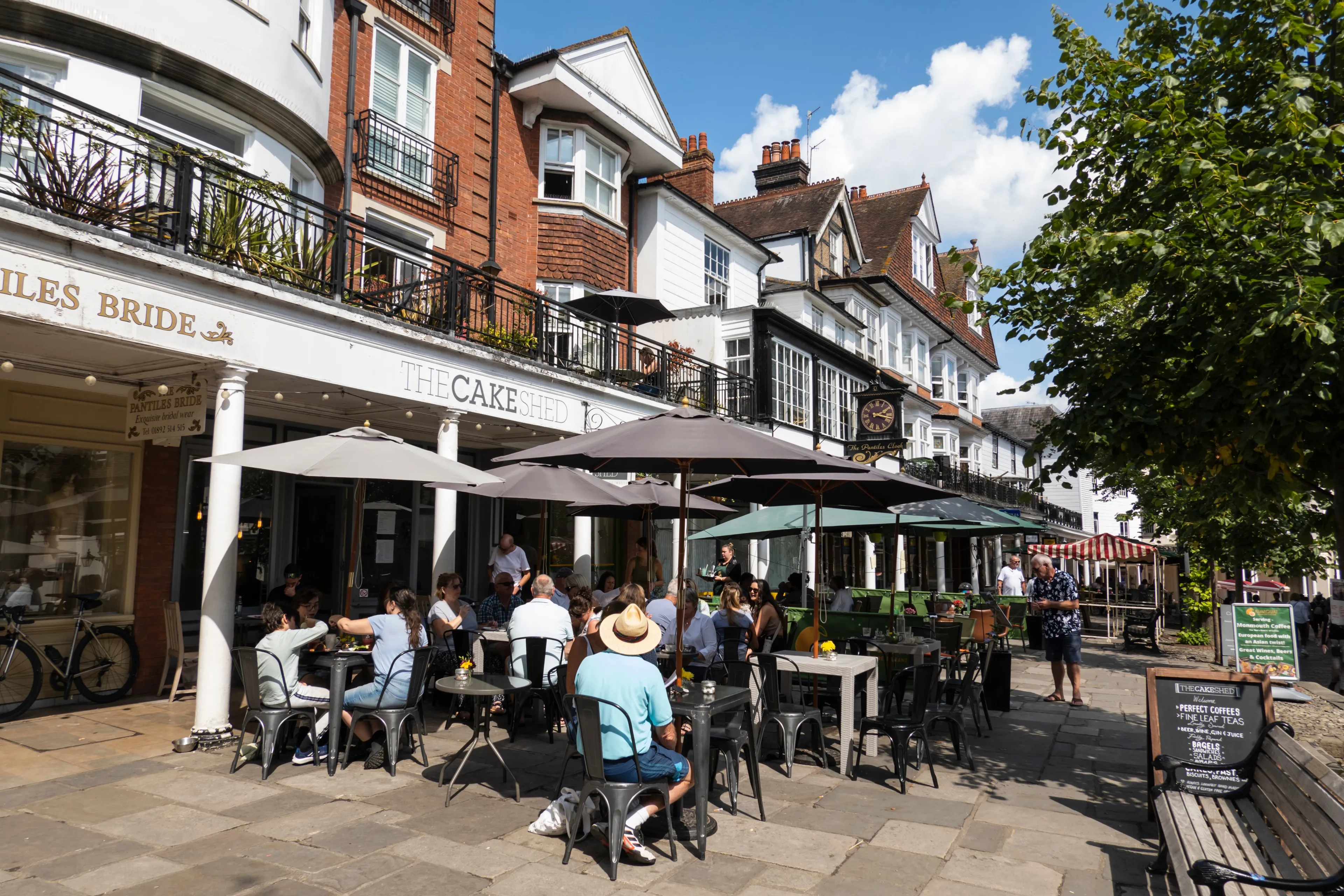 Tunbridge Wells, Kent, England - August 26th 2022: Cafes in the Pantiles