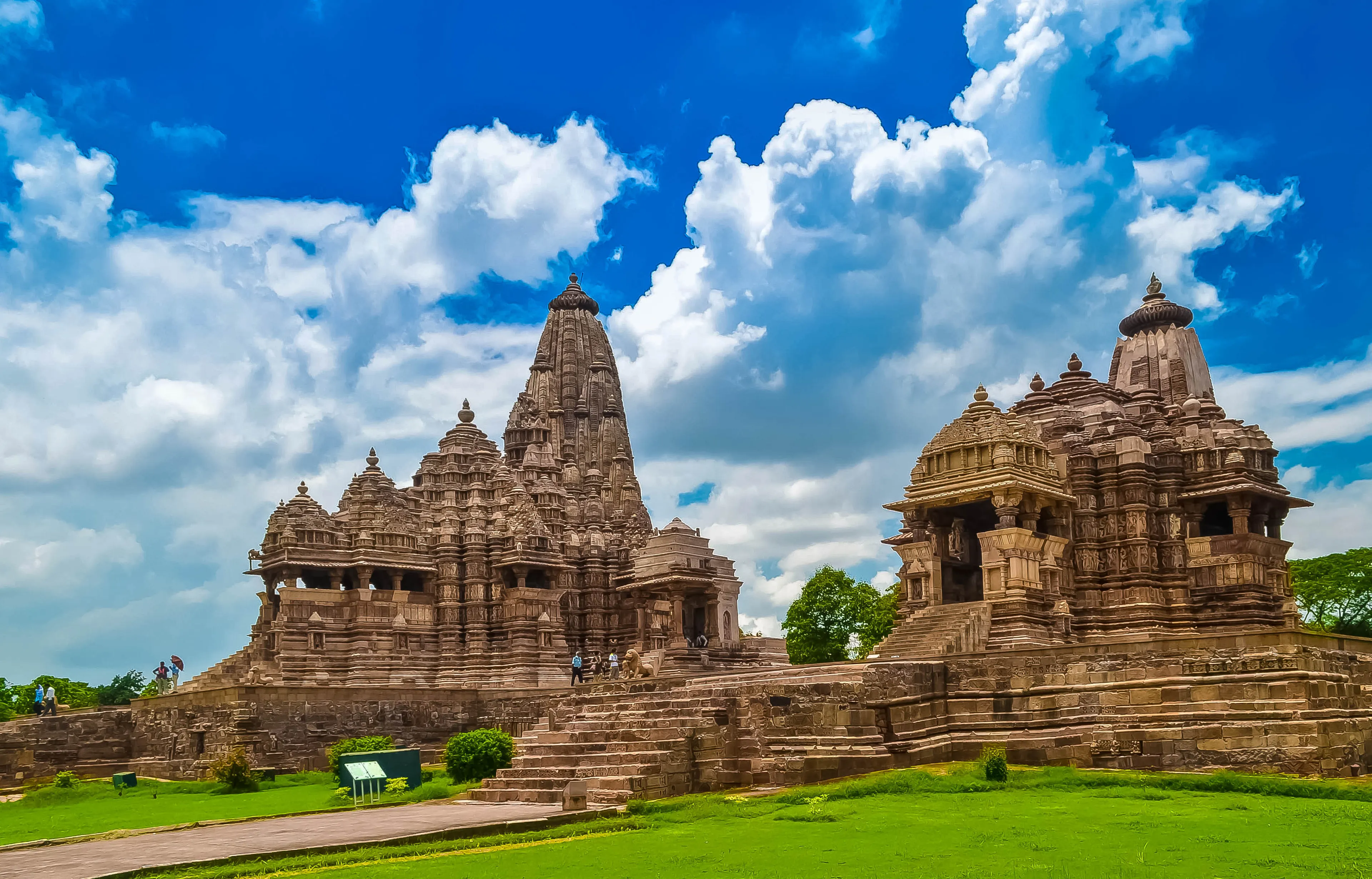 The Khajuraho Group of Monuments is a group of Hindu, Buddhist and Jain temples in Madhya Pradesh, India.It is famous for its ancient temples that depict some of the finest art in the world.