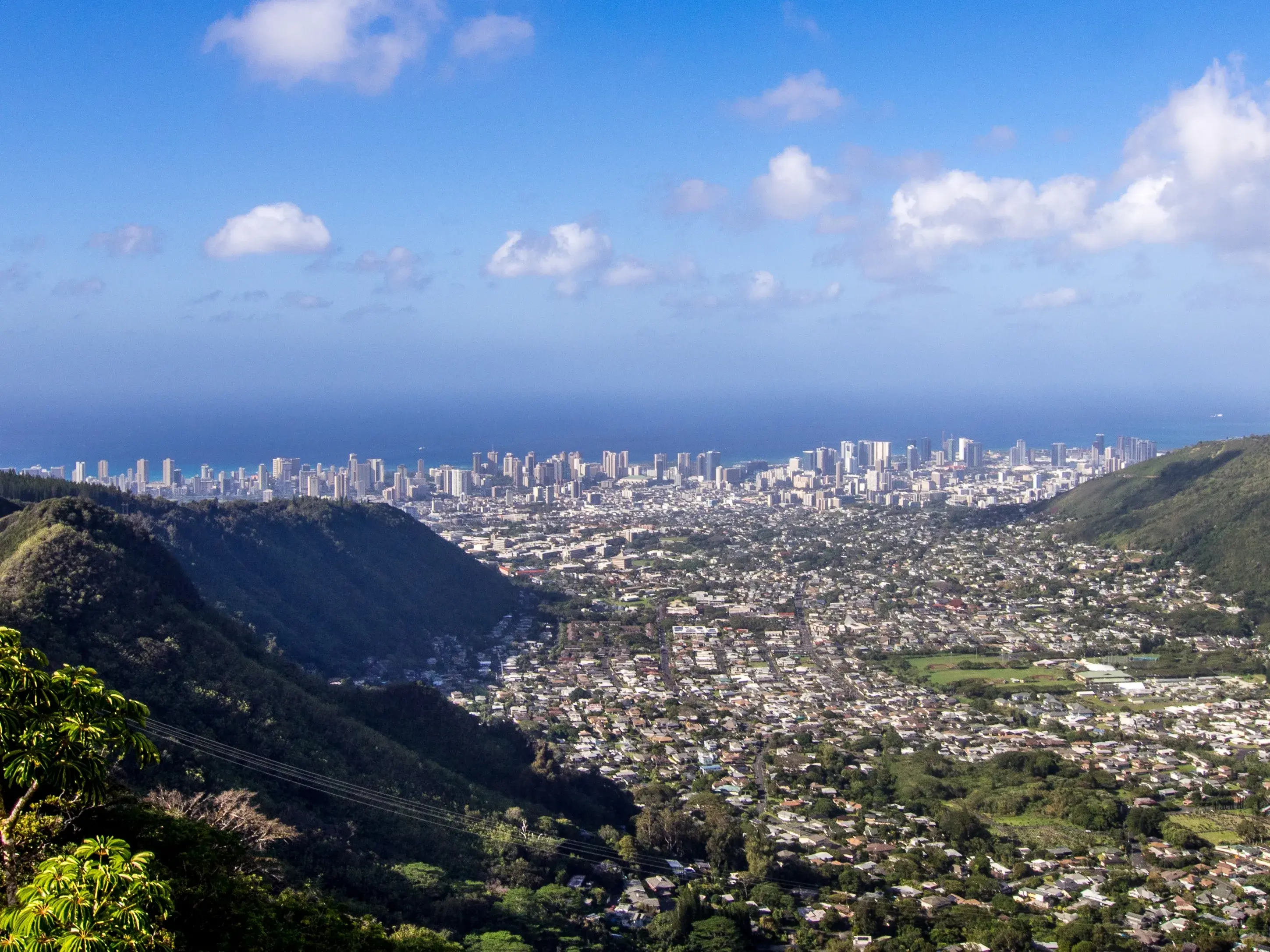 View of Honolulu from the ascent of Mount Olympus on the Hawaiian island of Oahu View of Honolulu from the ascent of Mount Olympus on the Hawaiian island of Oahu