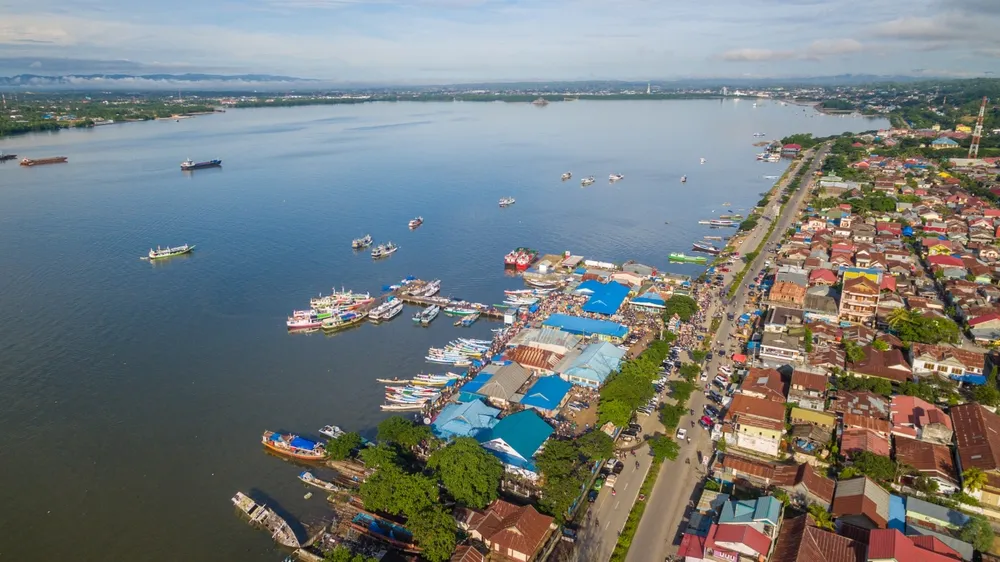 Kendari, Indonesia - April 5th, 2017 - Sadohoa Fishing Port is the busiest seaport, where small fishing boats are moored.