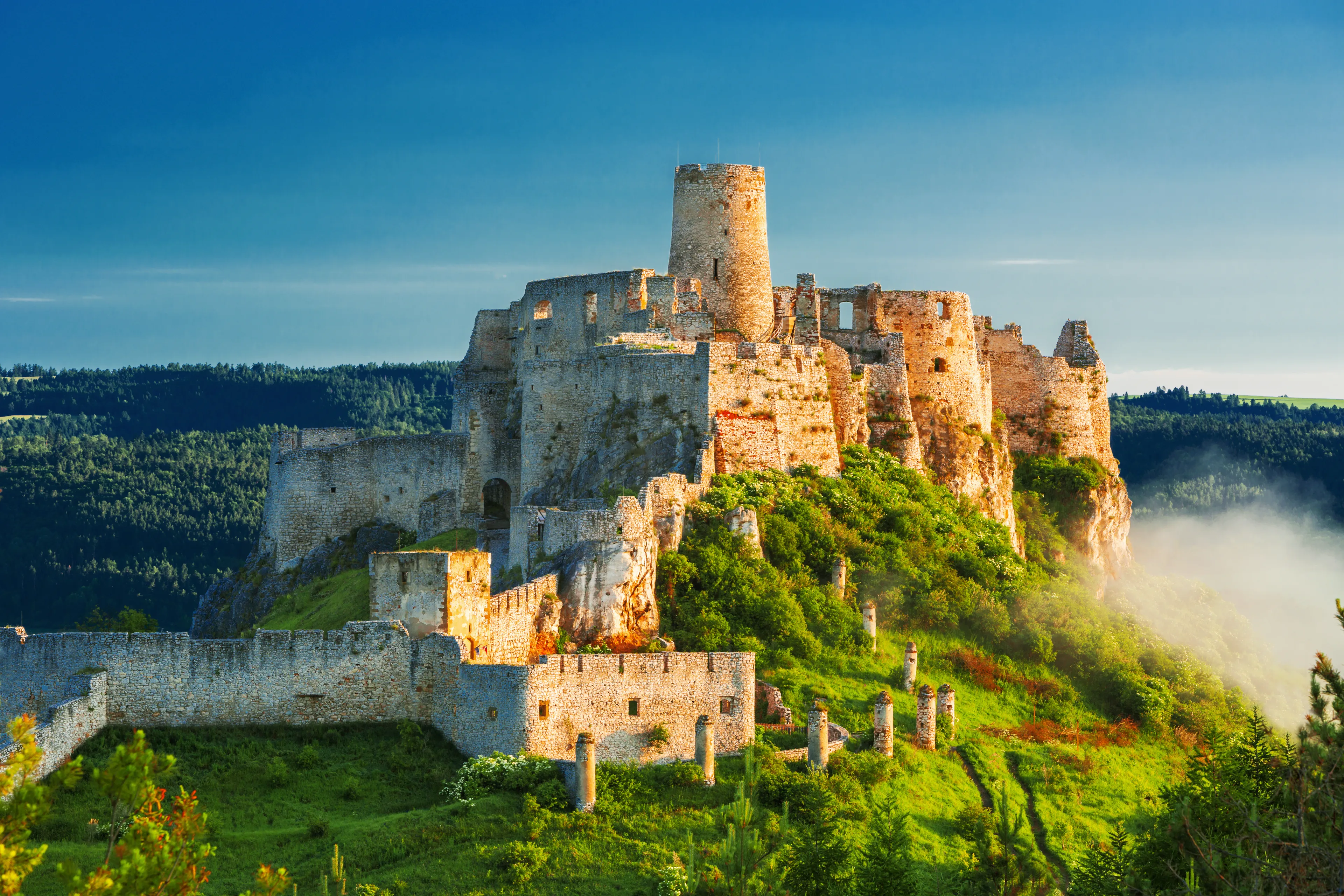 Beautiful Spis castle at the sunrise, UNESCO heritage,Slovakia